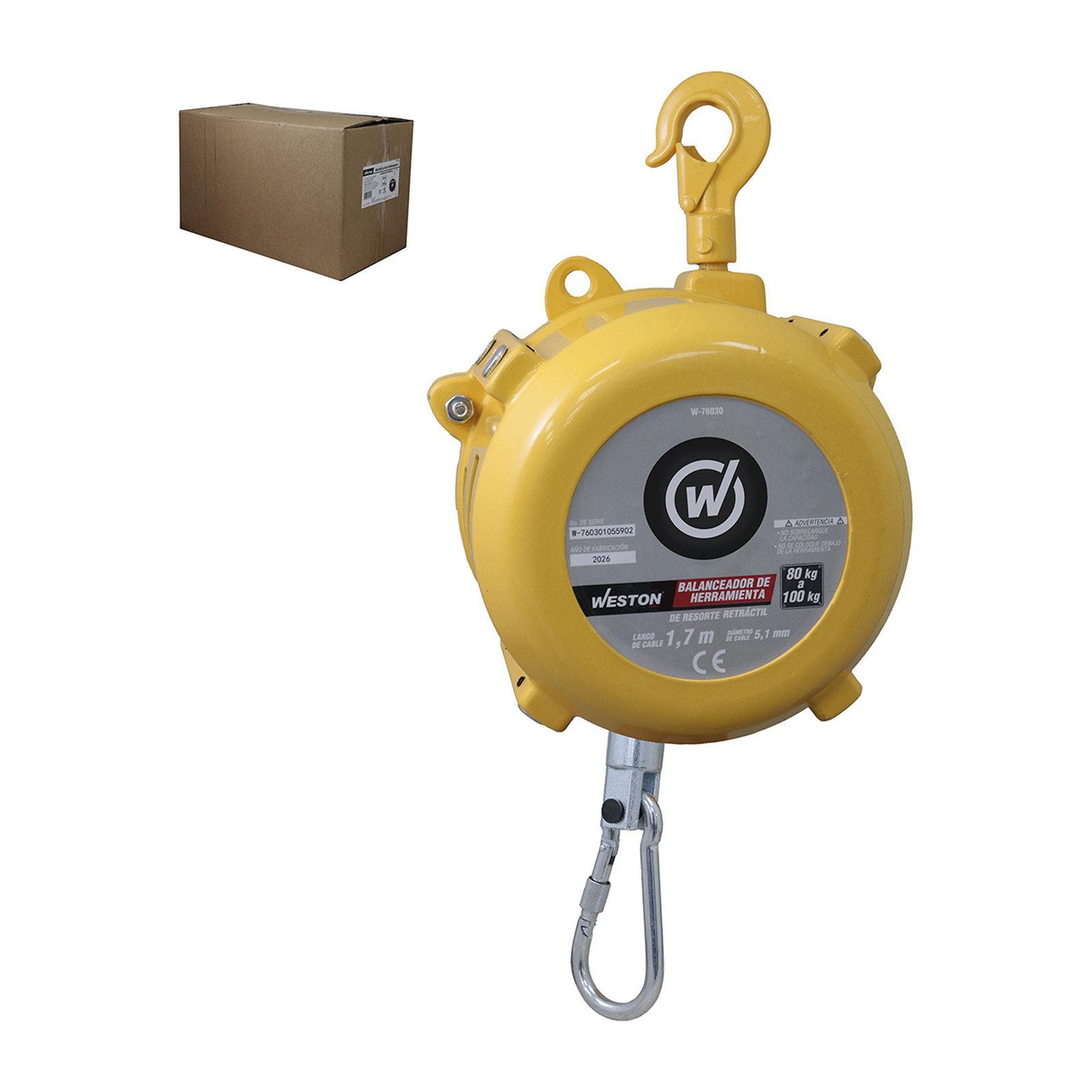 BALANCEADOR D/HERRAMIENTA D/RESORTE RETRACTIL 80 A 100KG AJUSTABLE 1.7M