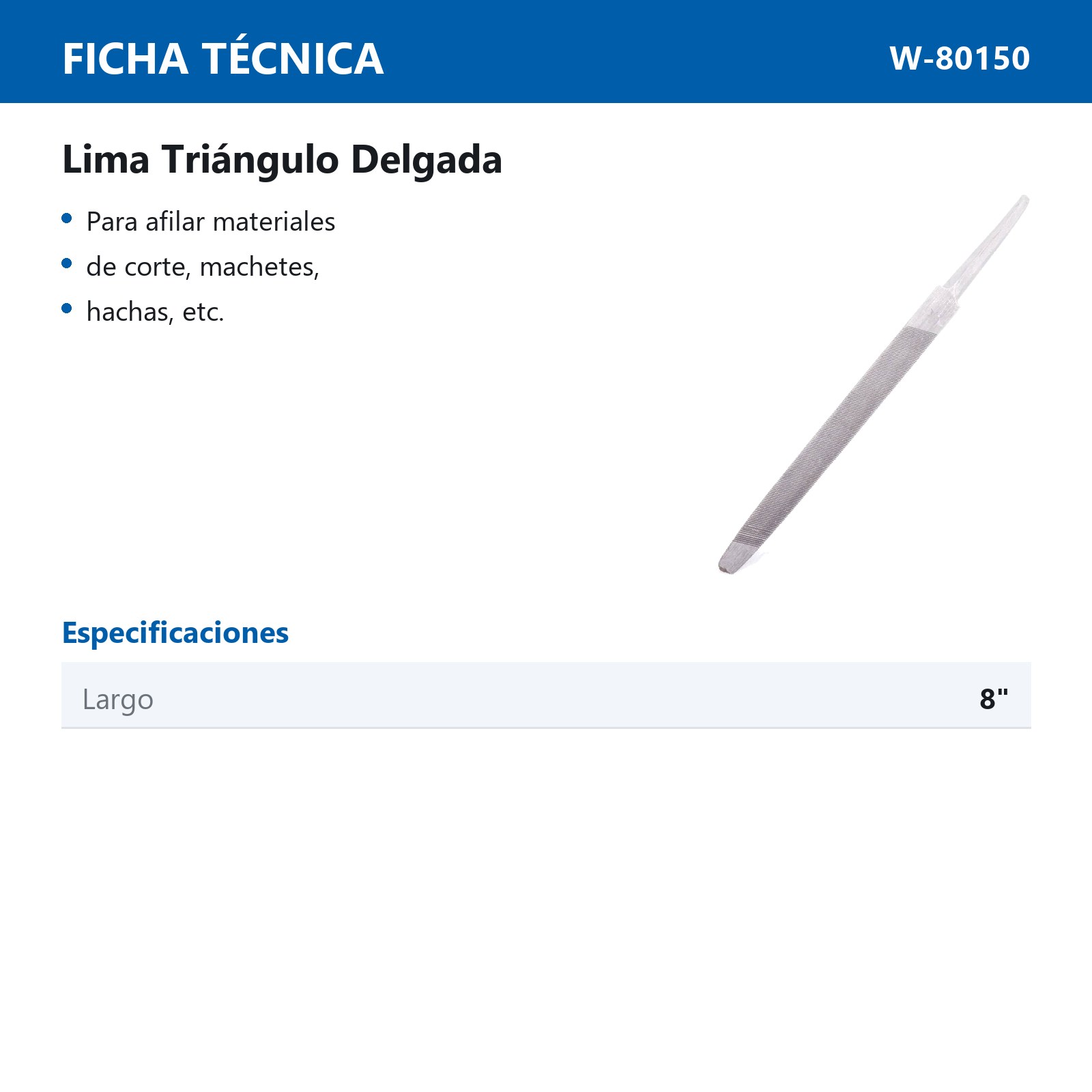LIMA TRIANGULO DELDADA 5" (CAJA C/12 PZAS - PRECIO X PIEZA) - Imagen 3