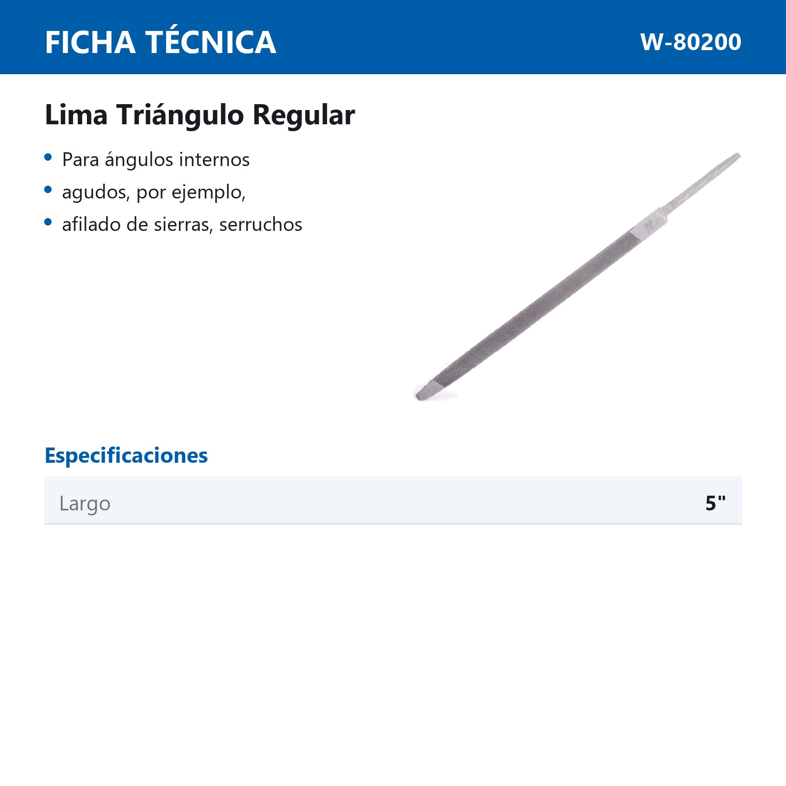 LIMA TRIANGULO REGULAR 5" (CAJA C/12 PZAS - PRECIO X PIEZA) - Imagen 3