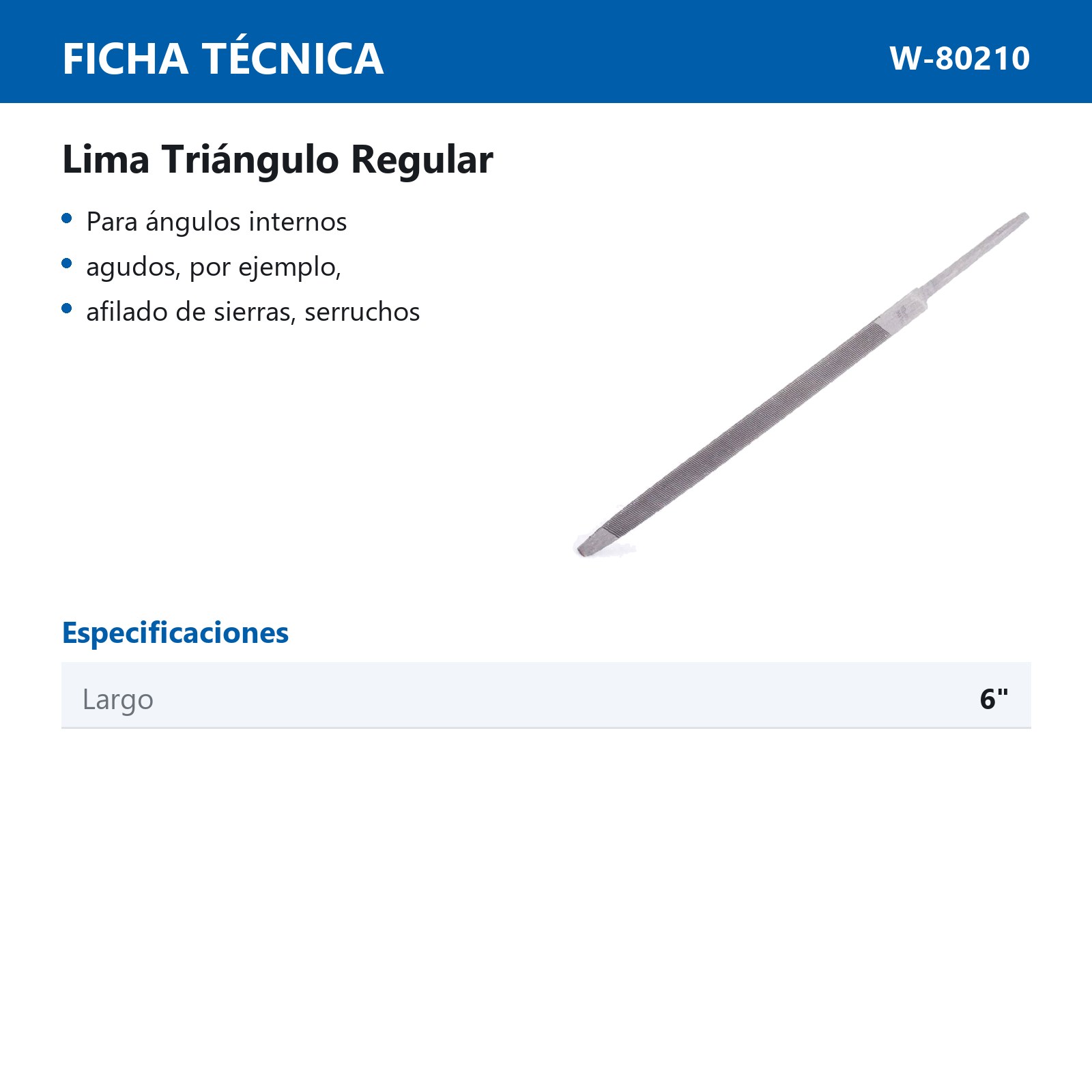 LIMA TRIANGULO REGULAR 6" (CAJA C/12 PZAS - PRECIO X PIEZA) - Imagen 3