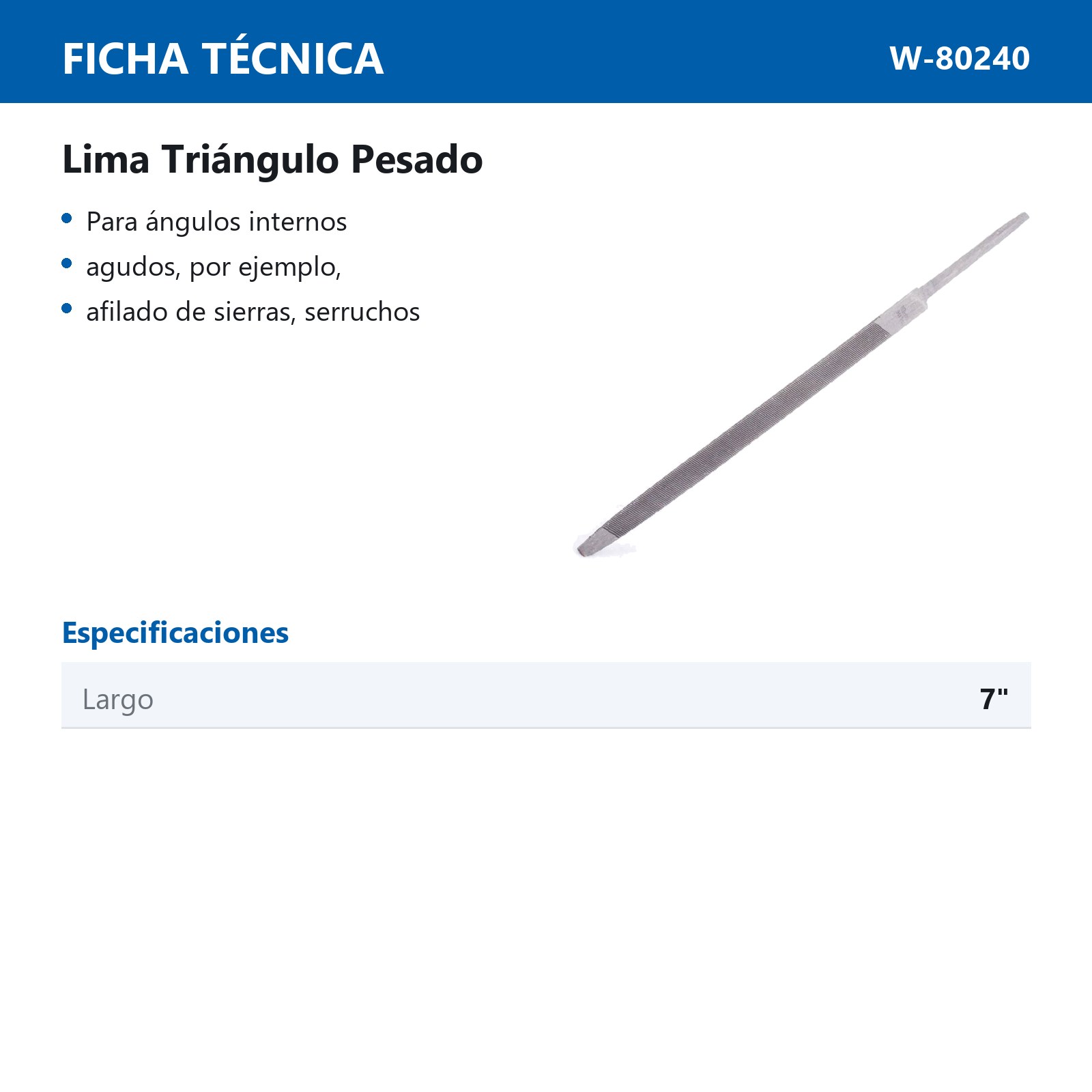 LIMA TRIANGULO PESADO 7" (CAJA C/12 PZAS - PRECIO X PIEZA) - Imagen 3