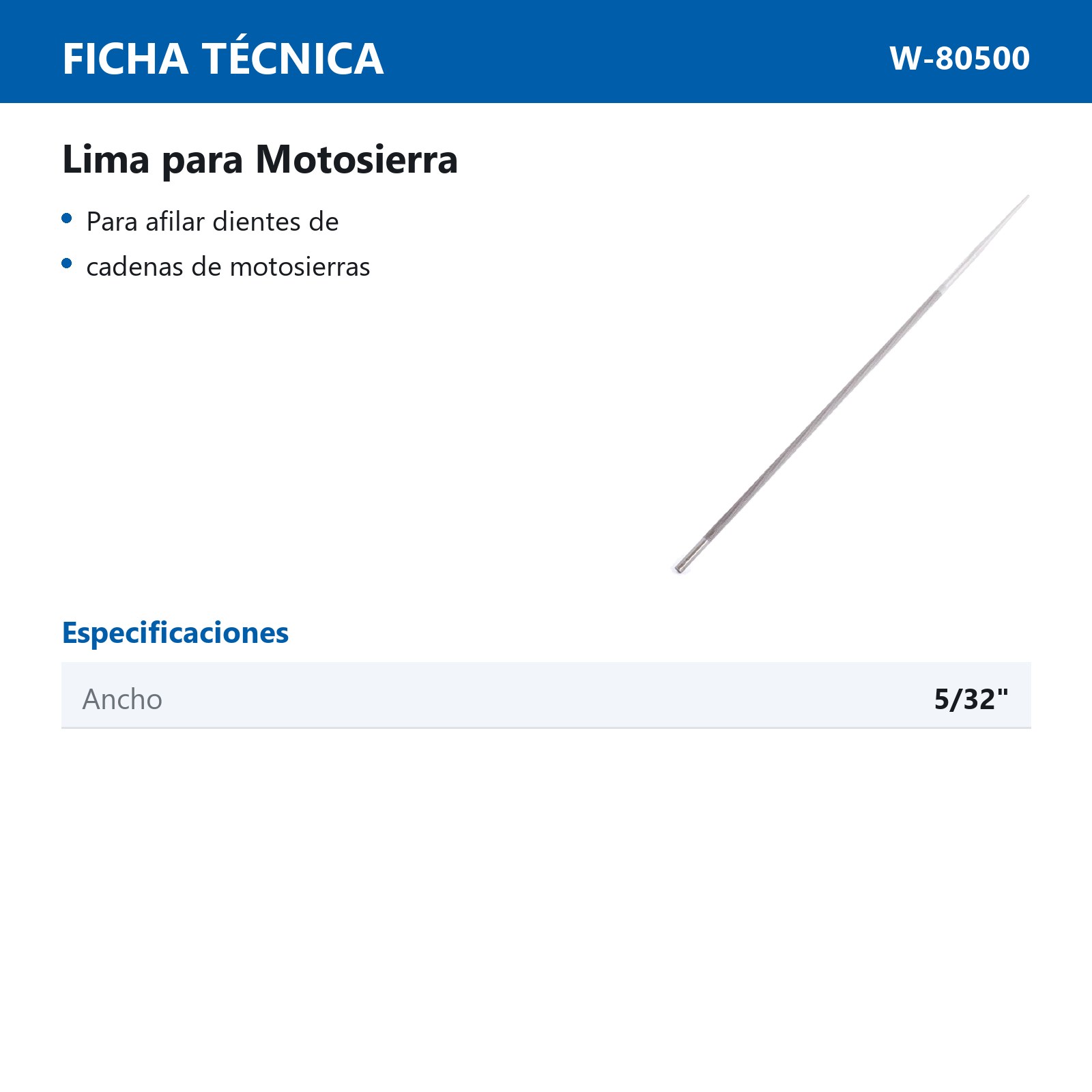 LIMA P/MOTOSIERRA 8" X 5/32 (CAJA C/12 PZAS - PRECIO X PIEZA) - Imagen 3