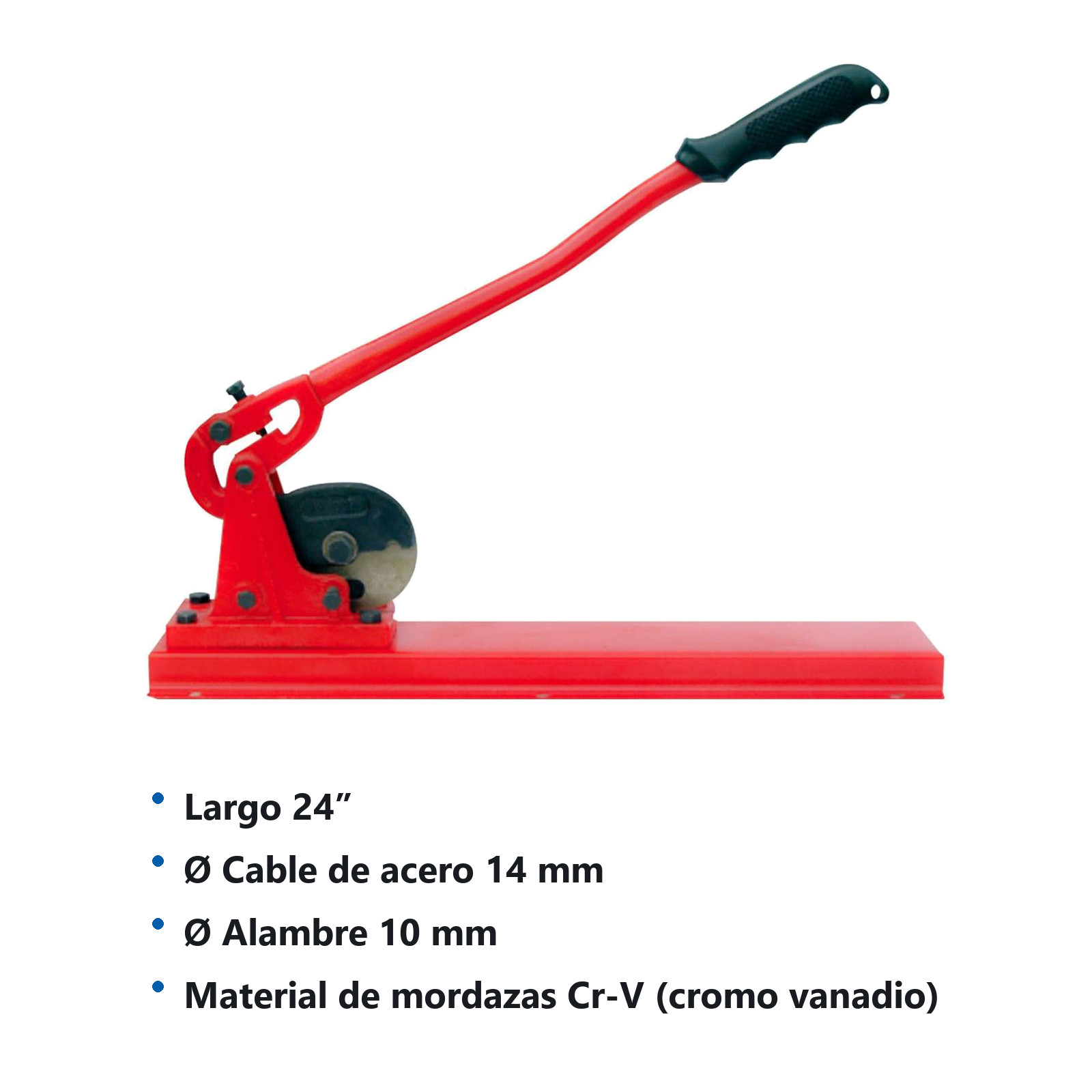 CORTACABLE DE ACERO MANUAL USO PESADO PARA BANQUILLO, 24 - Imagen 2