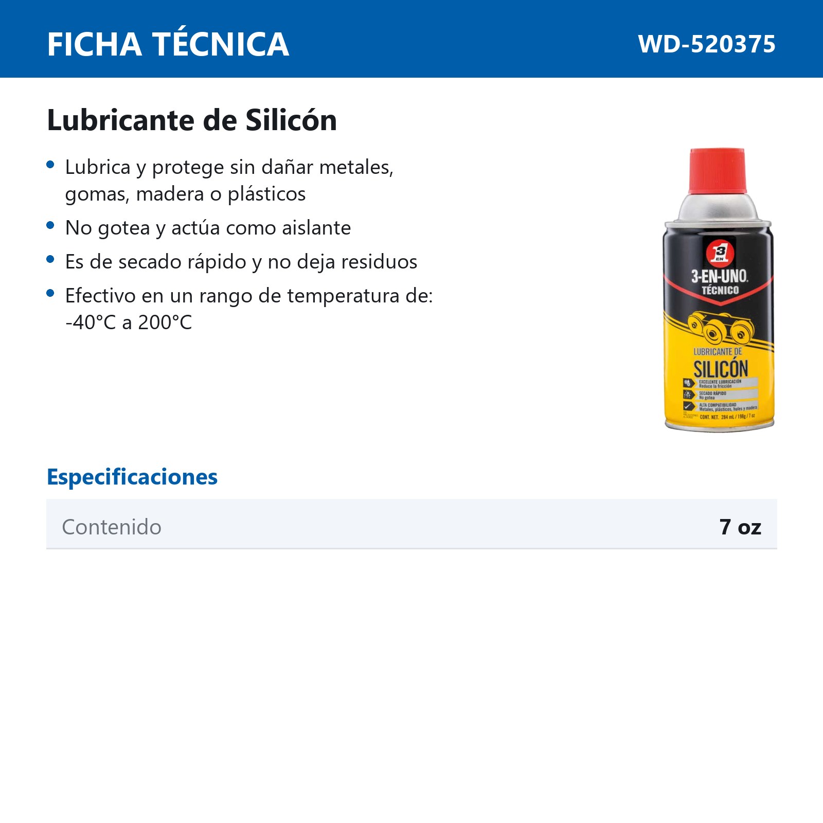 3-EN-UNO TECNICO LUBRICANTE DE SILICON 7OZ - Imagen 2