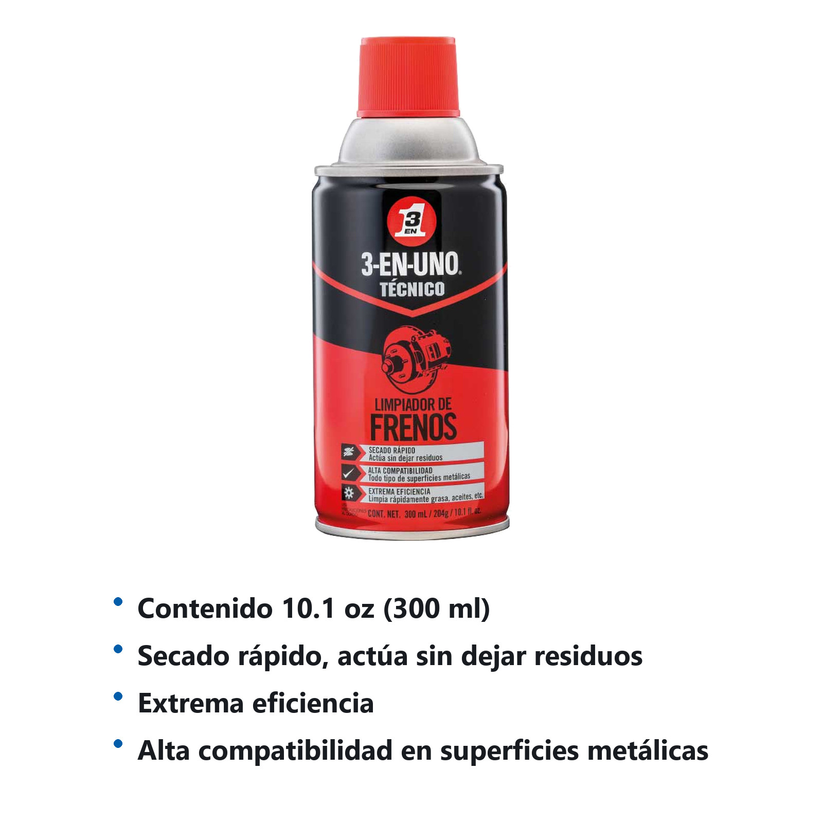 3-EN-UNO TECNICO LIMPIADOR DE FRENOS 300ML - Imagen 2