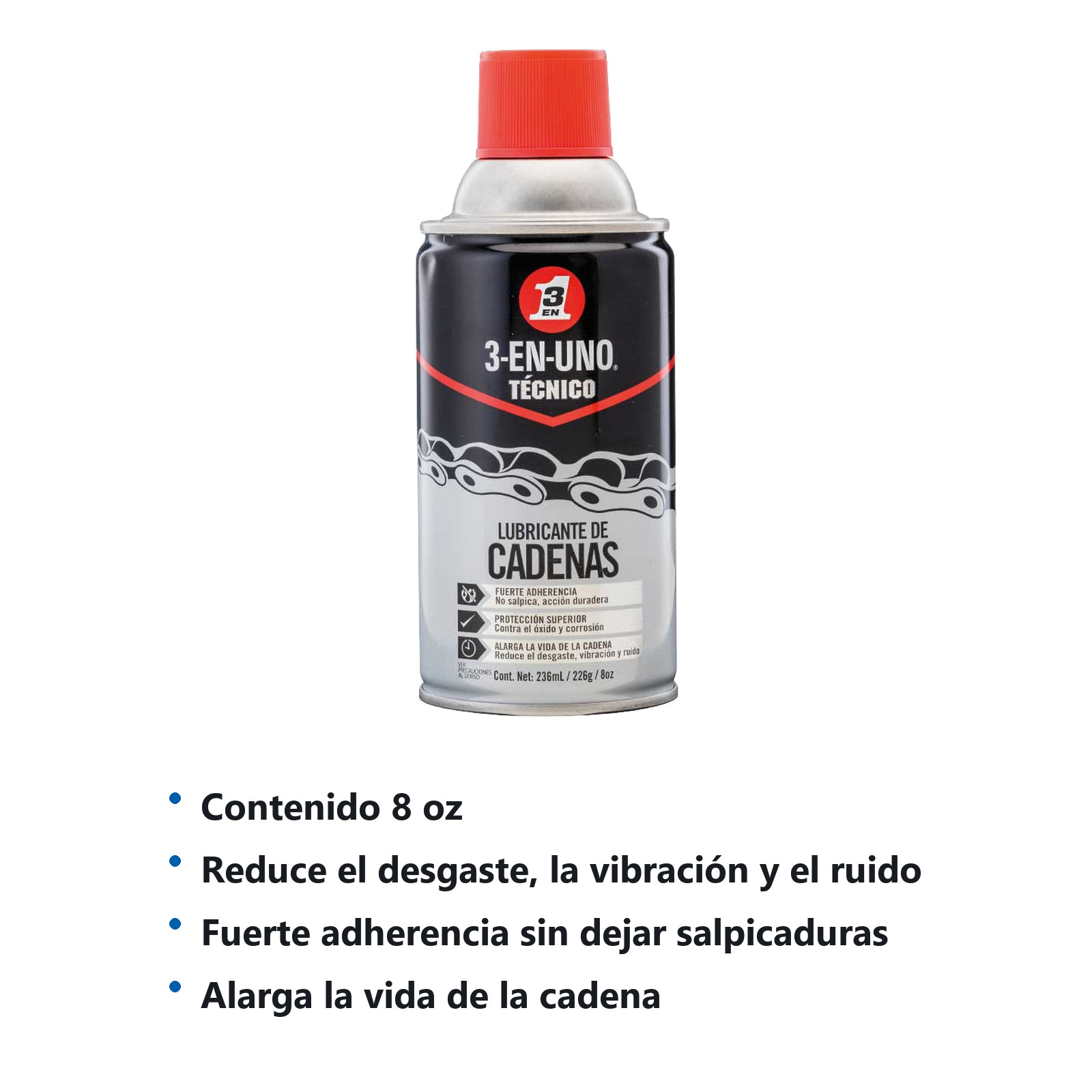 3-EN-UNO TECNICO LUBRICANTE DE CADENAS 8OZ - Imagen 2