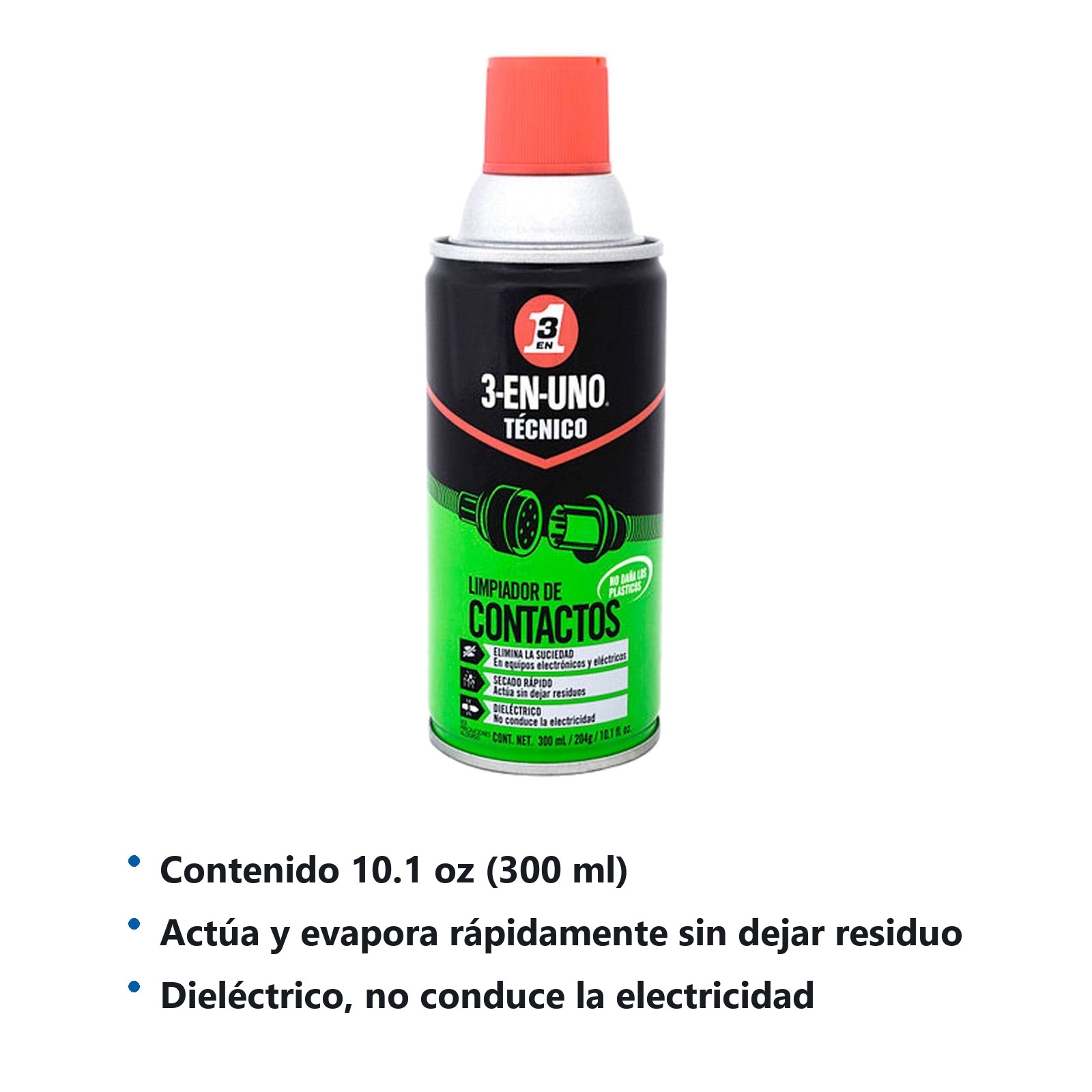 3-EN-UNO TECNICO LIMPIADOR DE CONTACTOS 300ML - Imagen 2