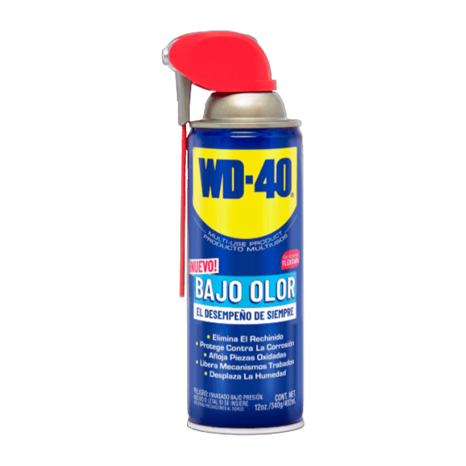 WD-40 PRODUCTO MULTIUSOS DE BAJO OLOR FLEXITAPA 12 OZ.