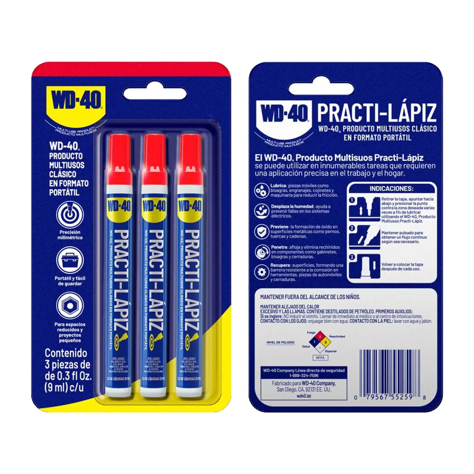 WD-40 PRACTI LAPIZ DE PRECISION LUBRICANTE MULTIUSOS - TIRA DE IMPULSO (Precio x Pieza - Emp c/24 pz