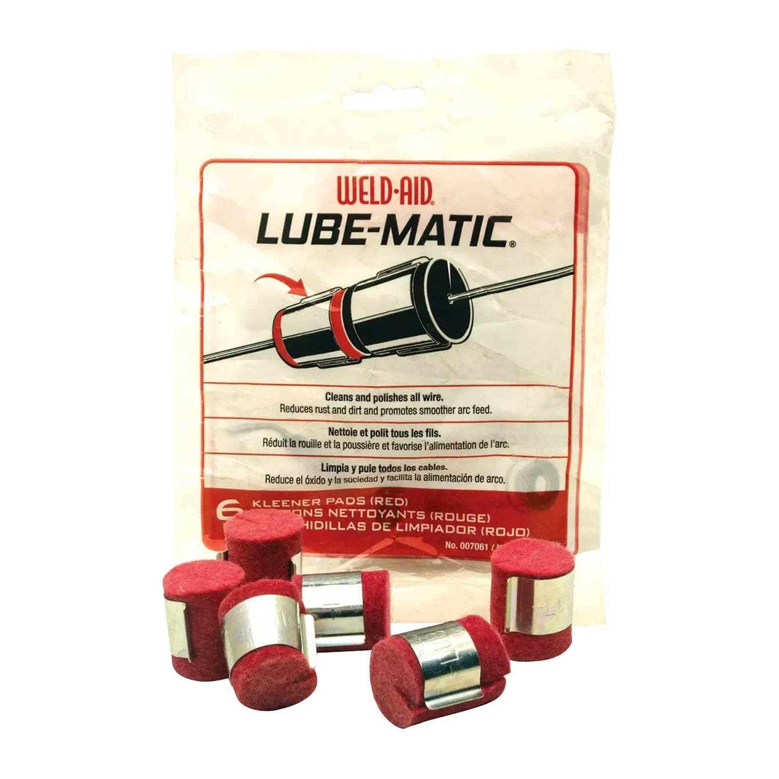 Almohadillas para Limpieza Lube-Matic para Micro Alambre WELD-AID (Bolsa con 6 Piezas)