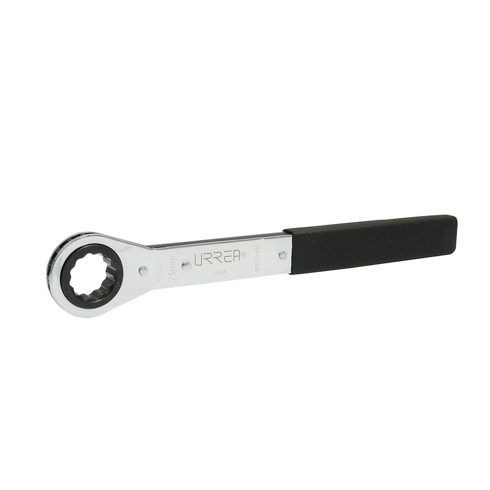 Llave de estrías pulido espejo plana de matraca métrica, 12 puntas, 24 mm Urrea