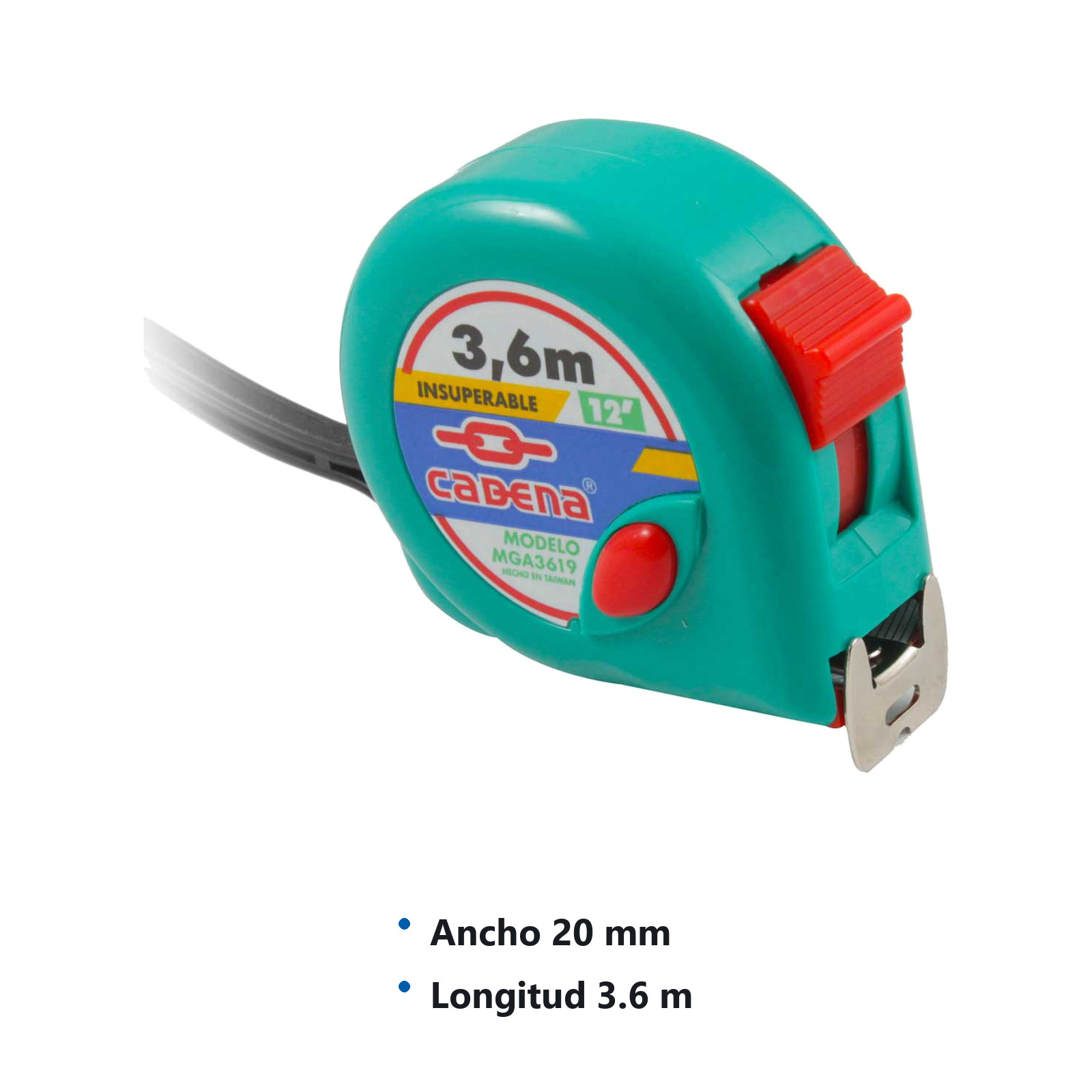 FLEXOMETRO CADENA 3.6 MTS AQUA - Imagen 2
