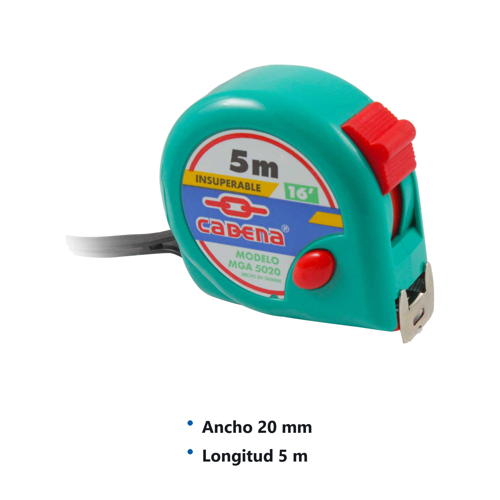 FLEXOMETRO CADENA 5 MTS AQUA - Imagen 2