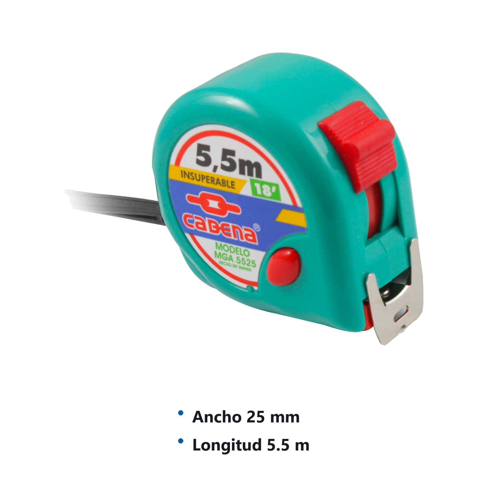 FLEXOMETRO CADENA 5.5 MTS AQUA 25MM ANCH - Imagen 2