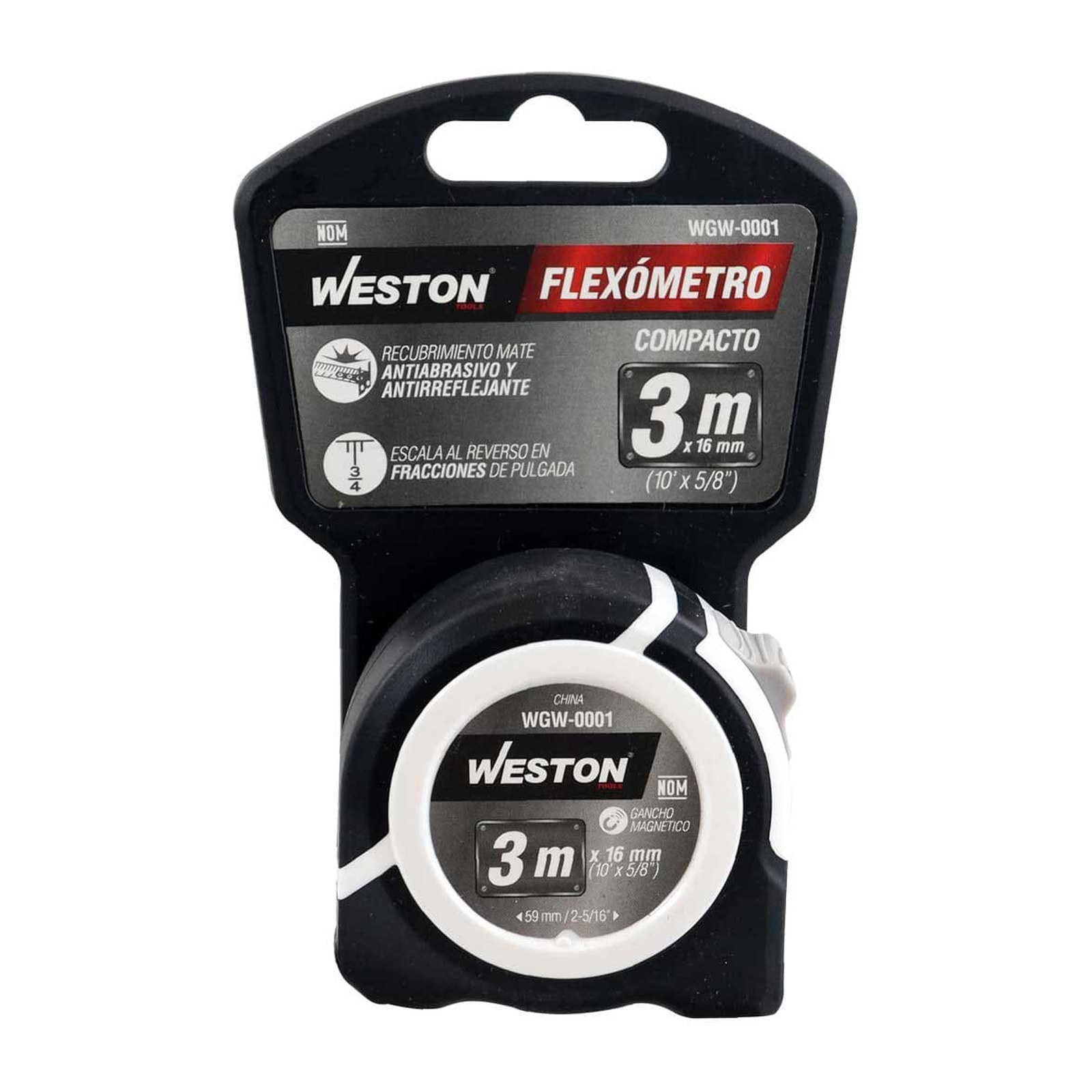 FLEXOMETRO 3M X 16MM BLANCO COMPACTO - Imagen 4