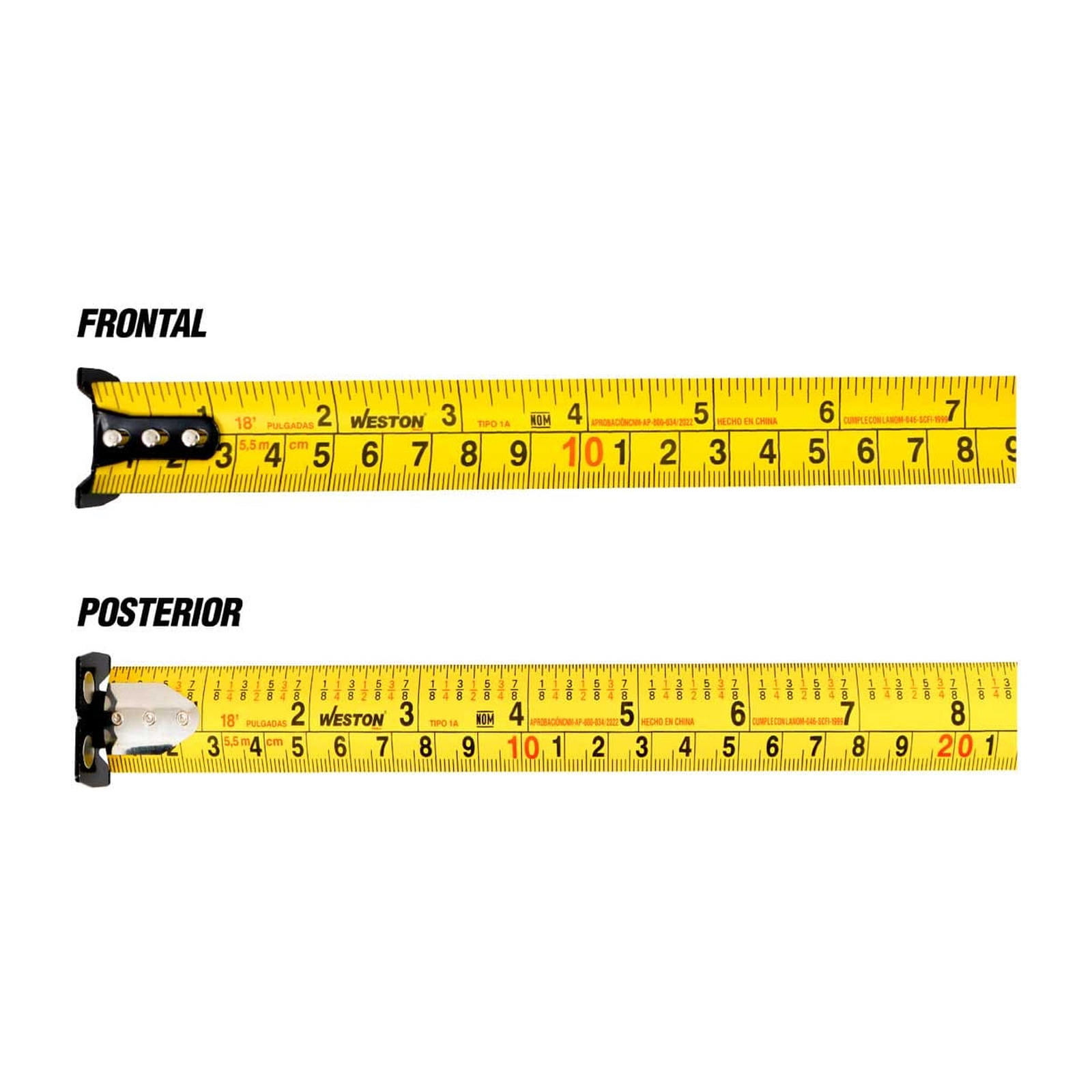 FLEXOMETRO 5.5 M X 25 MM BLANCO COMPACTO - Imagen 3