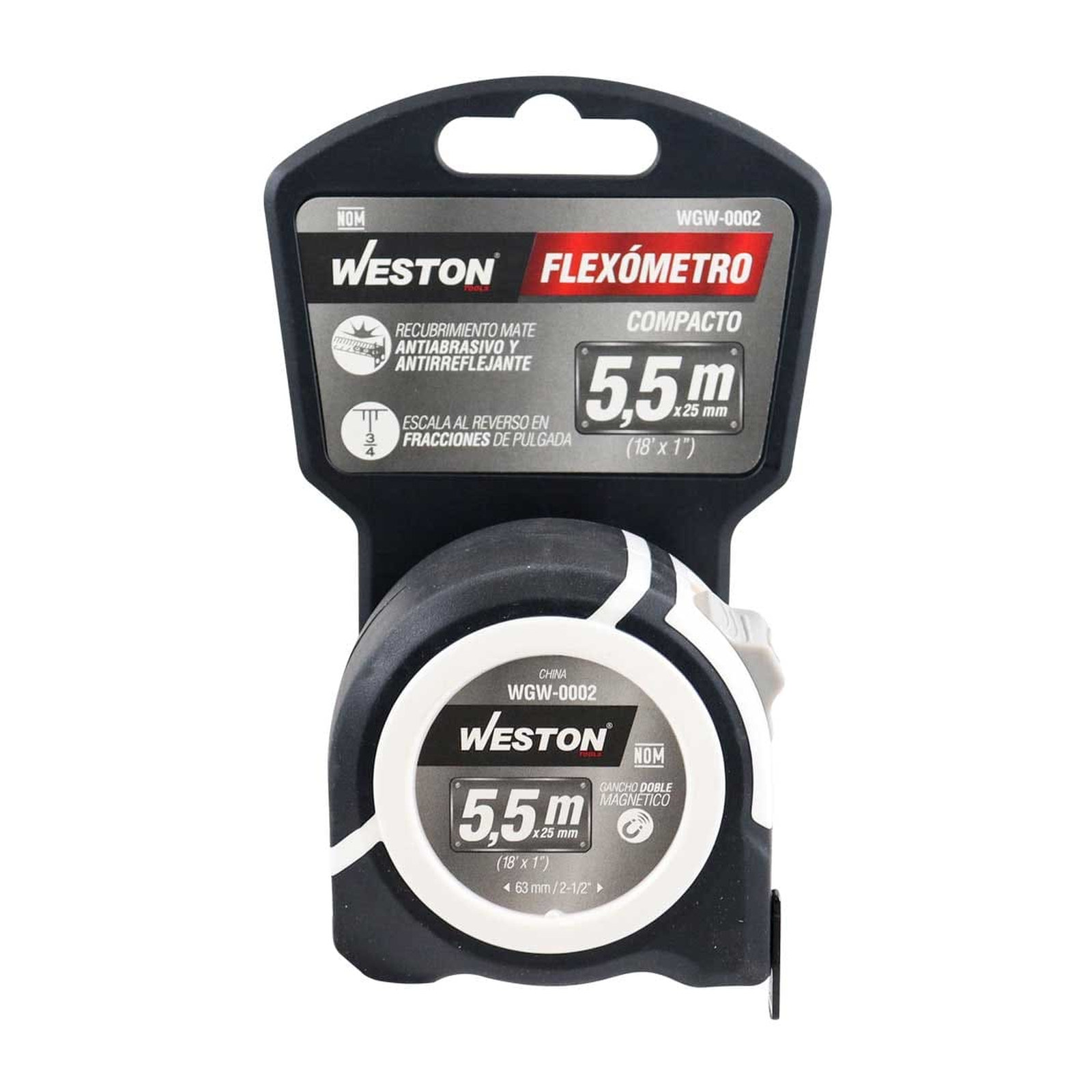 FLEXOMETRO 5.5 M X 25 MM BLANCO COMPACTO - Imagen 4