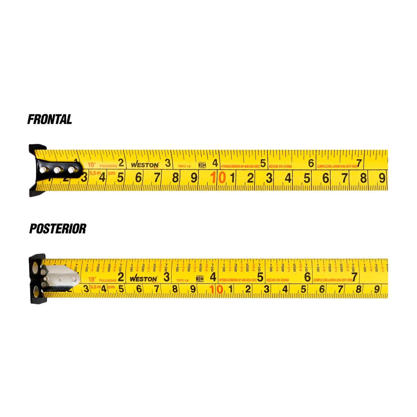 FLEXOMETRO 5.5M X 25MM AMARILLO ANTI IMPACTO (Empaque c/6 pzas - Precio x pieza) - Imagen 3