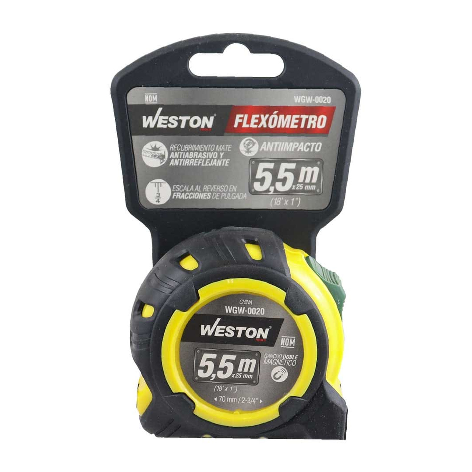 FLEXOMETRO 5.5M X 25MM AMARILLO ANTI IMPACTO (Empaque c/6 pzas - Precio x pieza) - Imagen 4