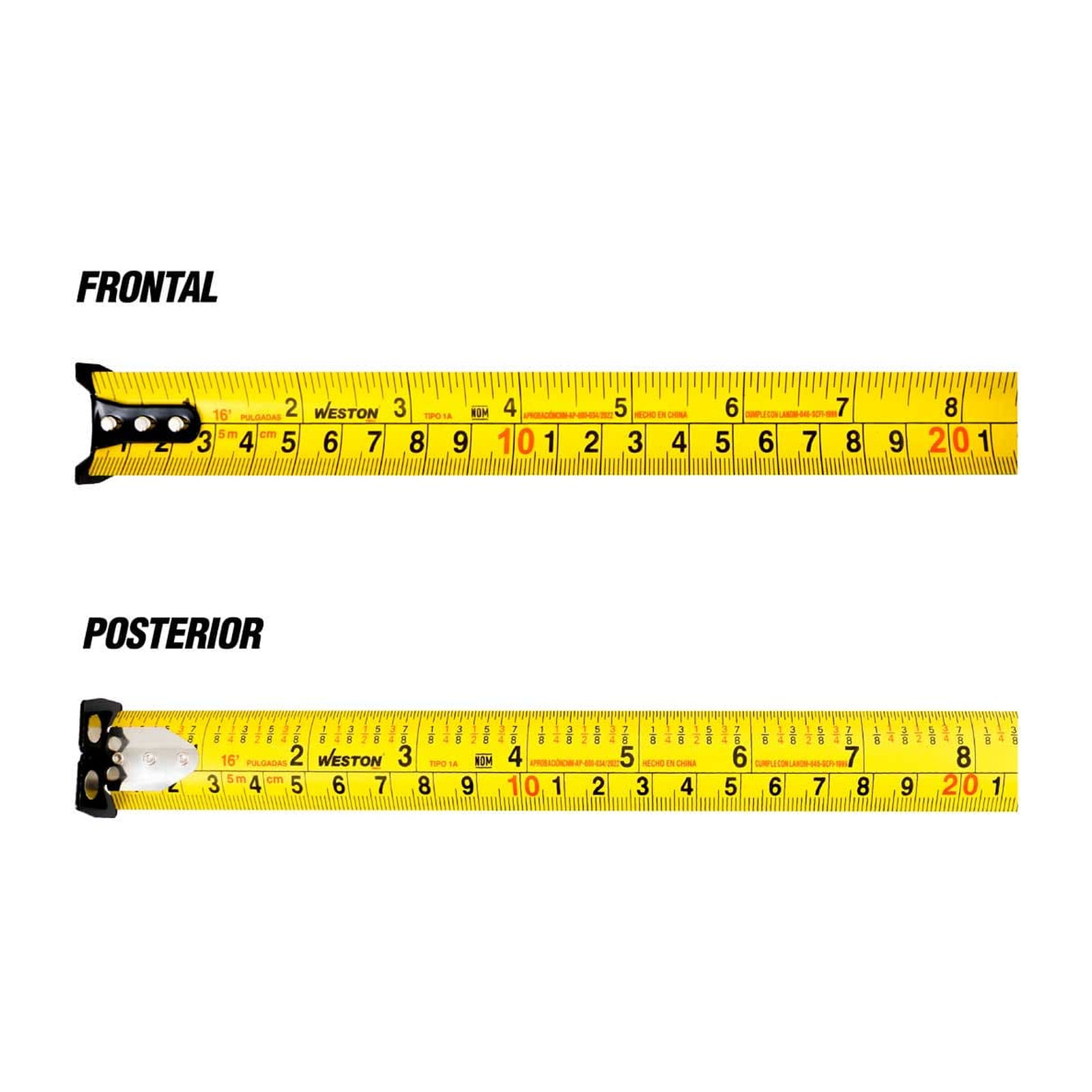 FLEXOMETRO 5M X 27MM ROJO CINTA ANCHA (Empaque c/6 pzas - Precio x pieza) - Imagen 3