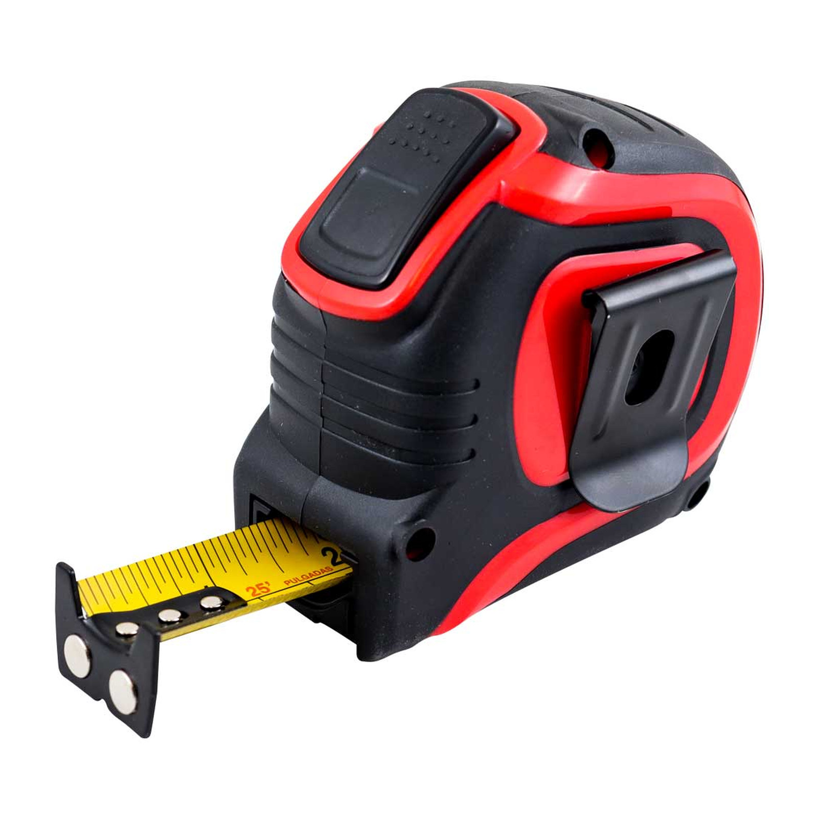 FLEXOMETRO 7.5M X 27MM ROJO CINTA ANCHA - Imagen 2
