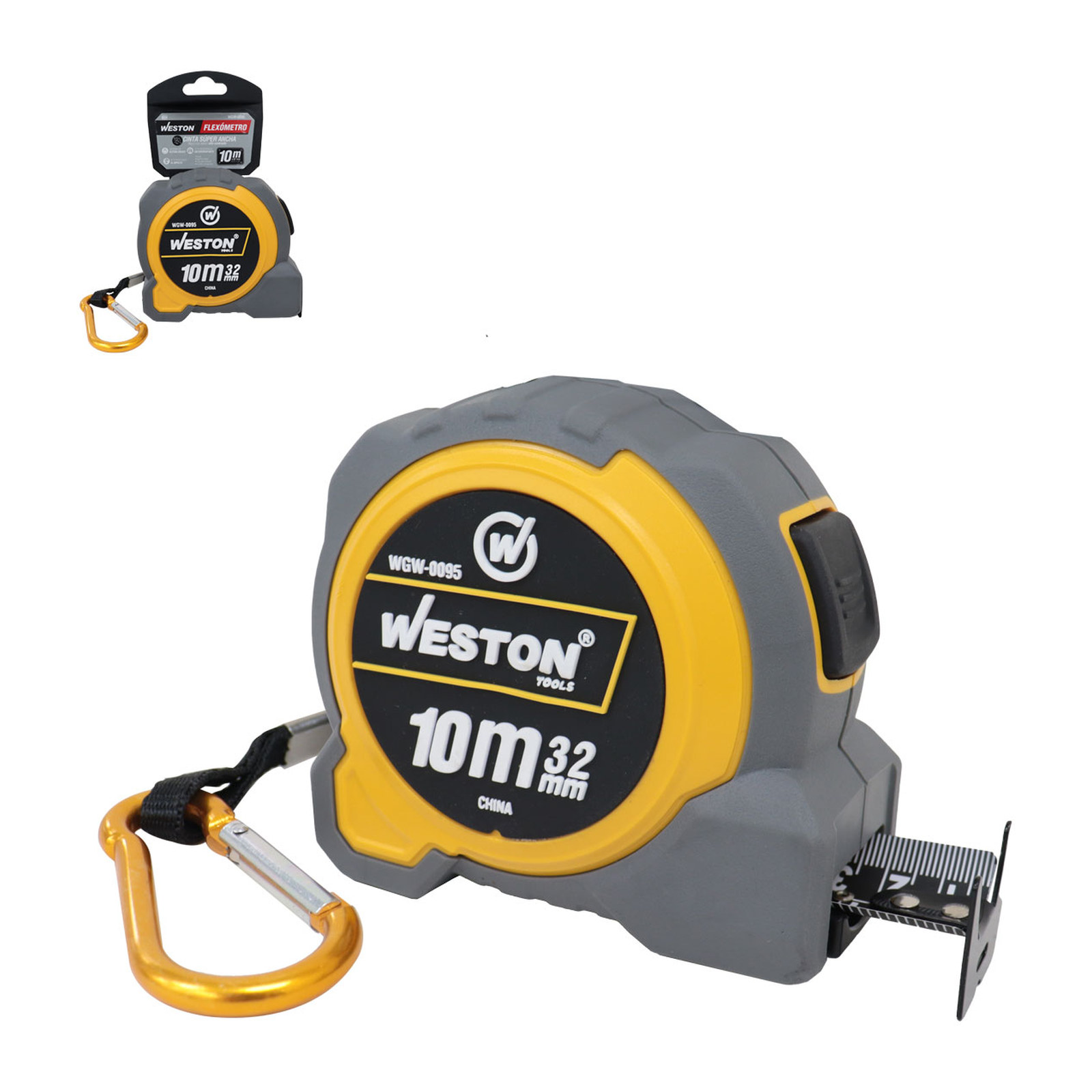 Flexómetro Weston 10 m x 32 mm Cinta Super Ancha