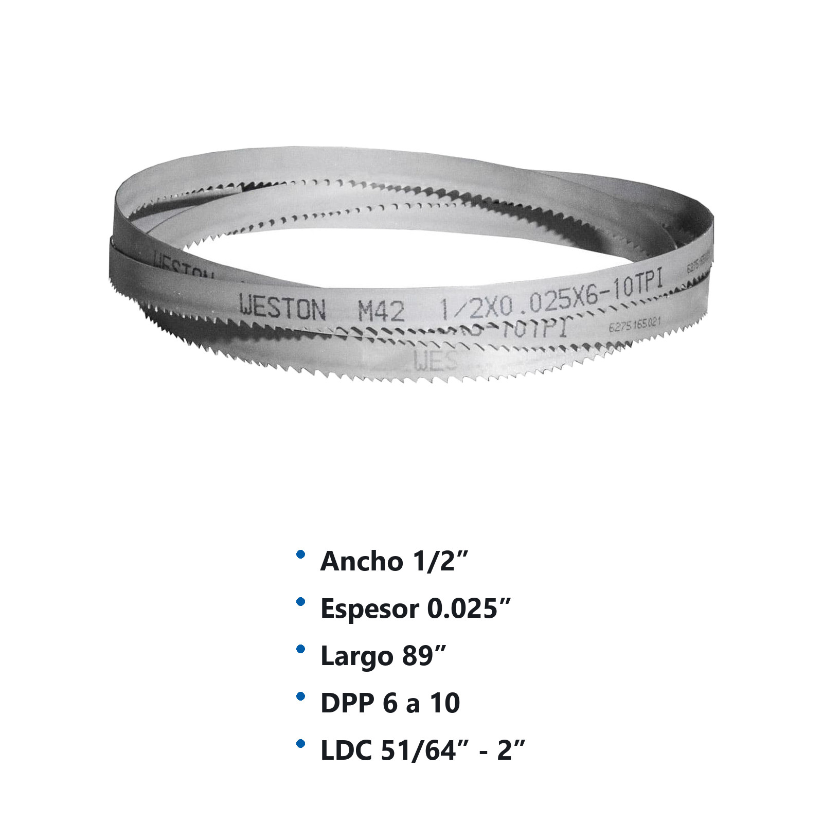 SIERRA CINTA SOLDABLE  1/2 x 0.025 x 89"    6-10 TPI - Imagen 4