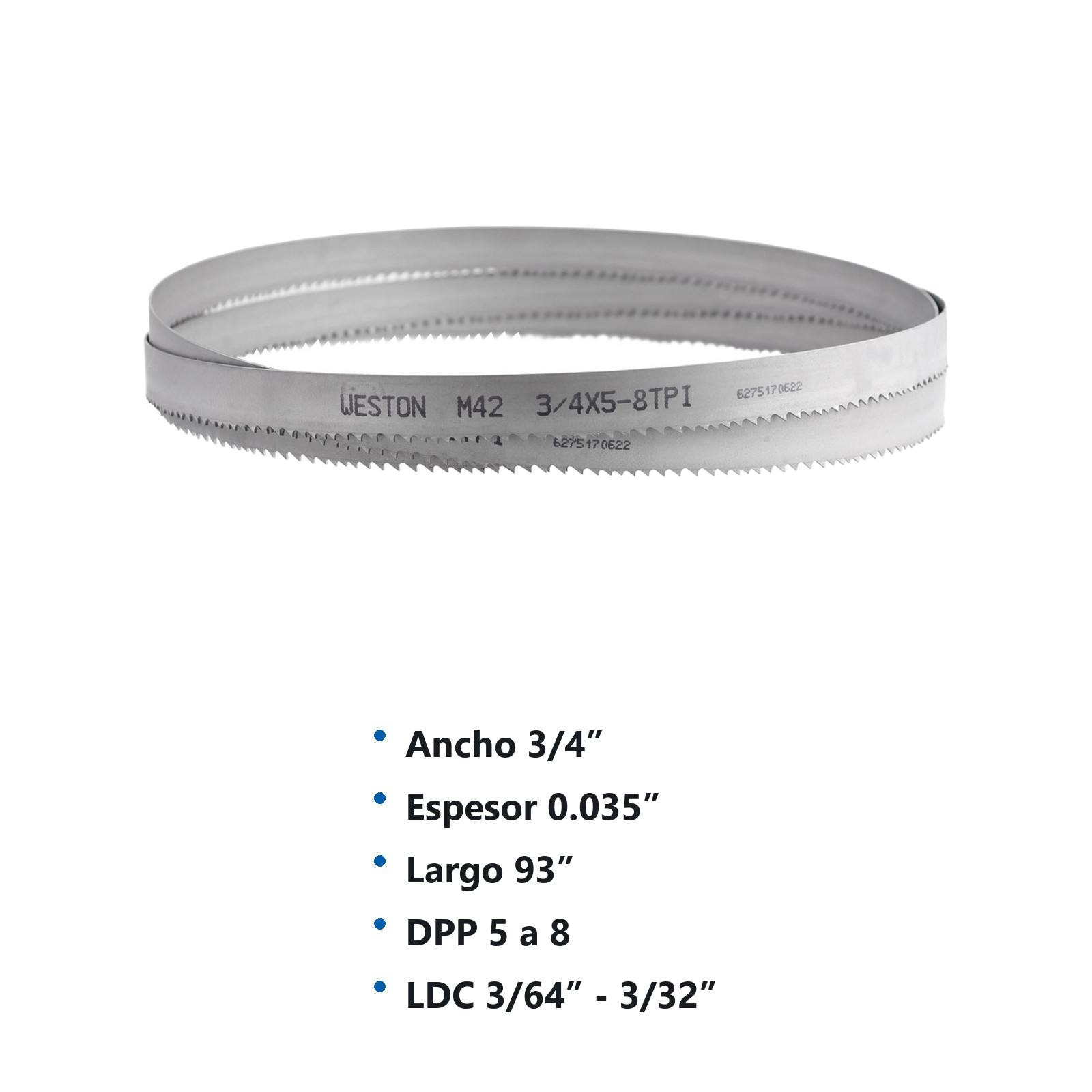 SIERRA CINTA SOLDABLE  3/4 x 0.035 x 93" 5 - 8  TPI - Imagen 4
