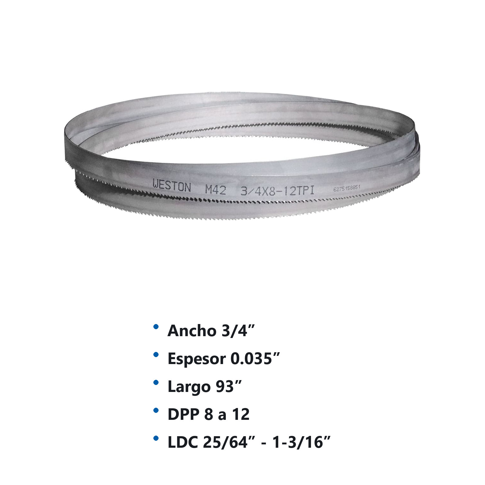 SIERRA CINTA SOLDABLE  3/4 x 0.035 x 93"     8 - 12  TPI - Imagen 4
