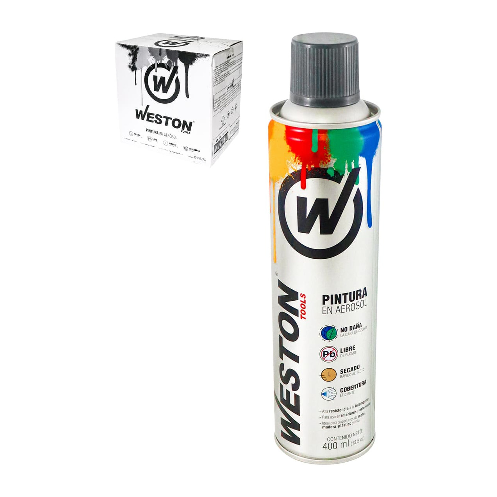Pintura Aerosol Gris Opaco 400 ml Weston