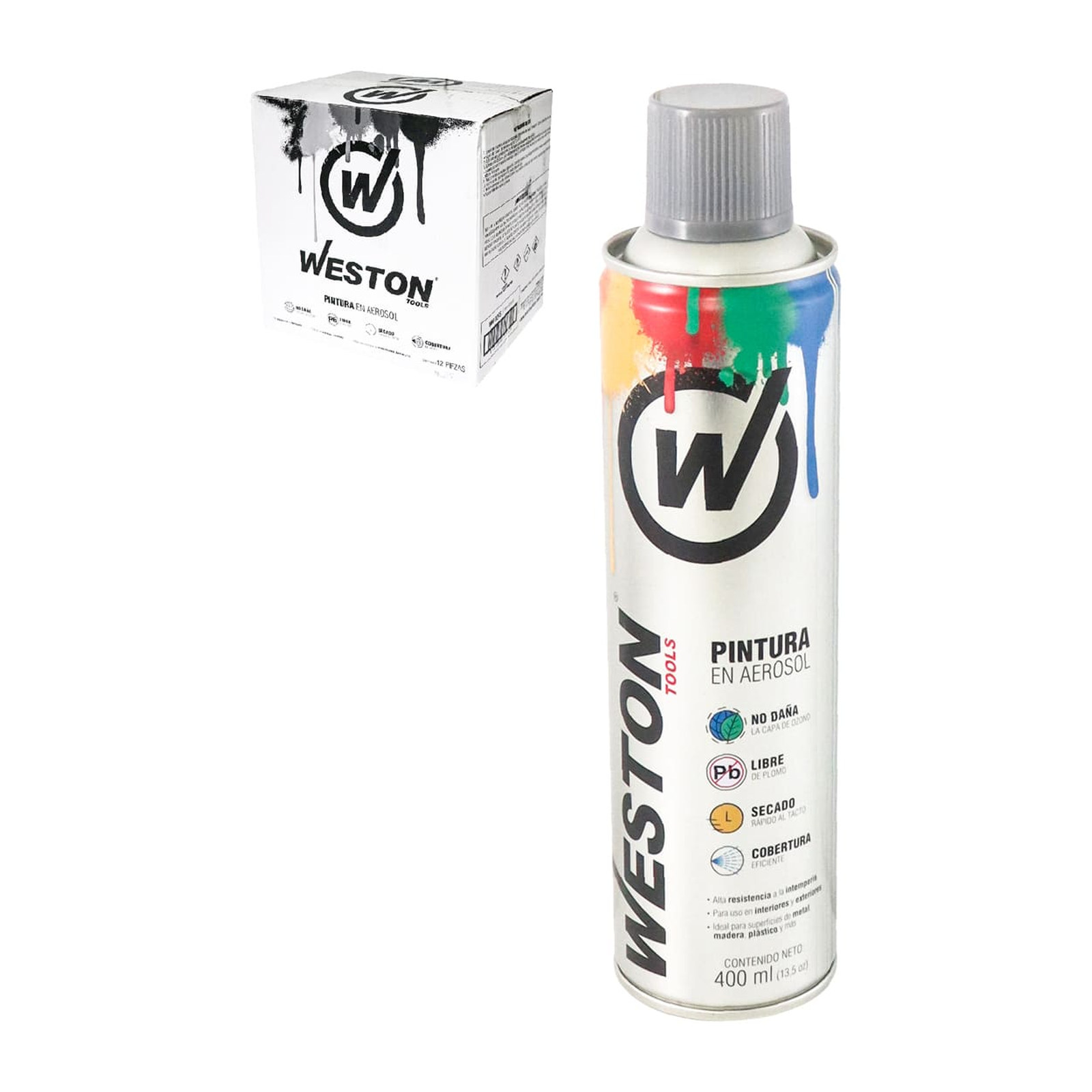 Pintura Aerosol Gris Plata 400 ml Weston