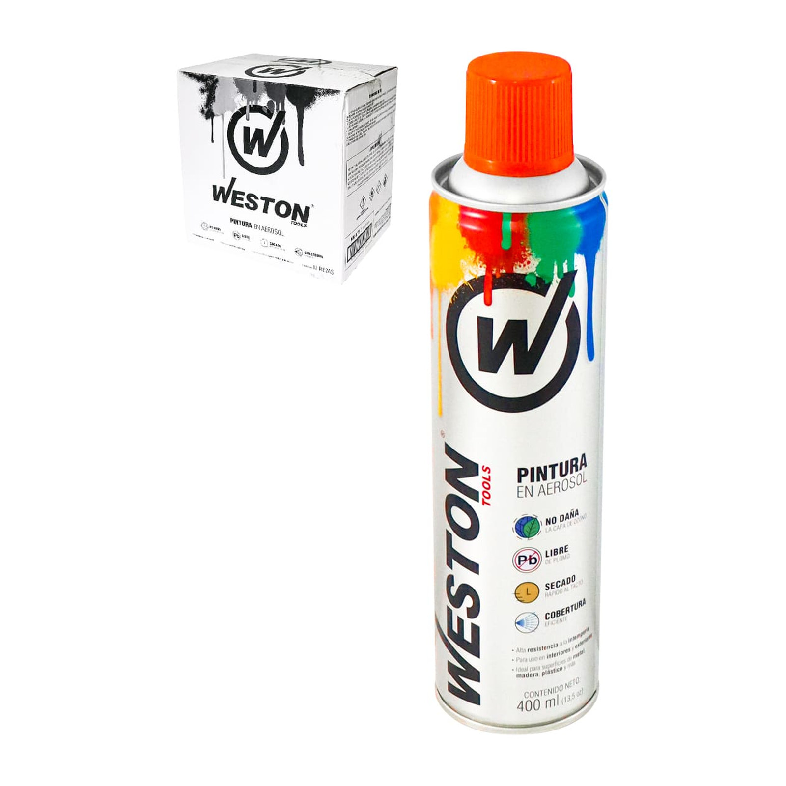 Pintura Aerosol Naranja 400 ml Weston