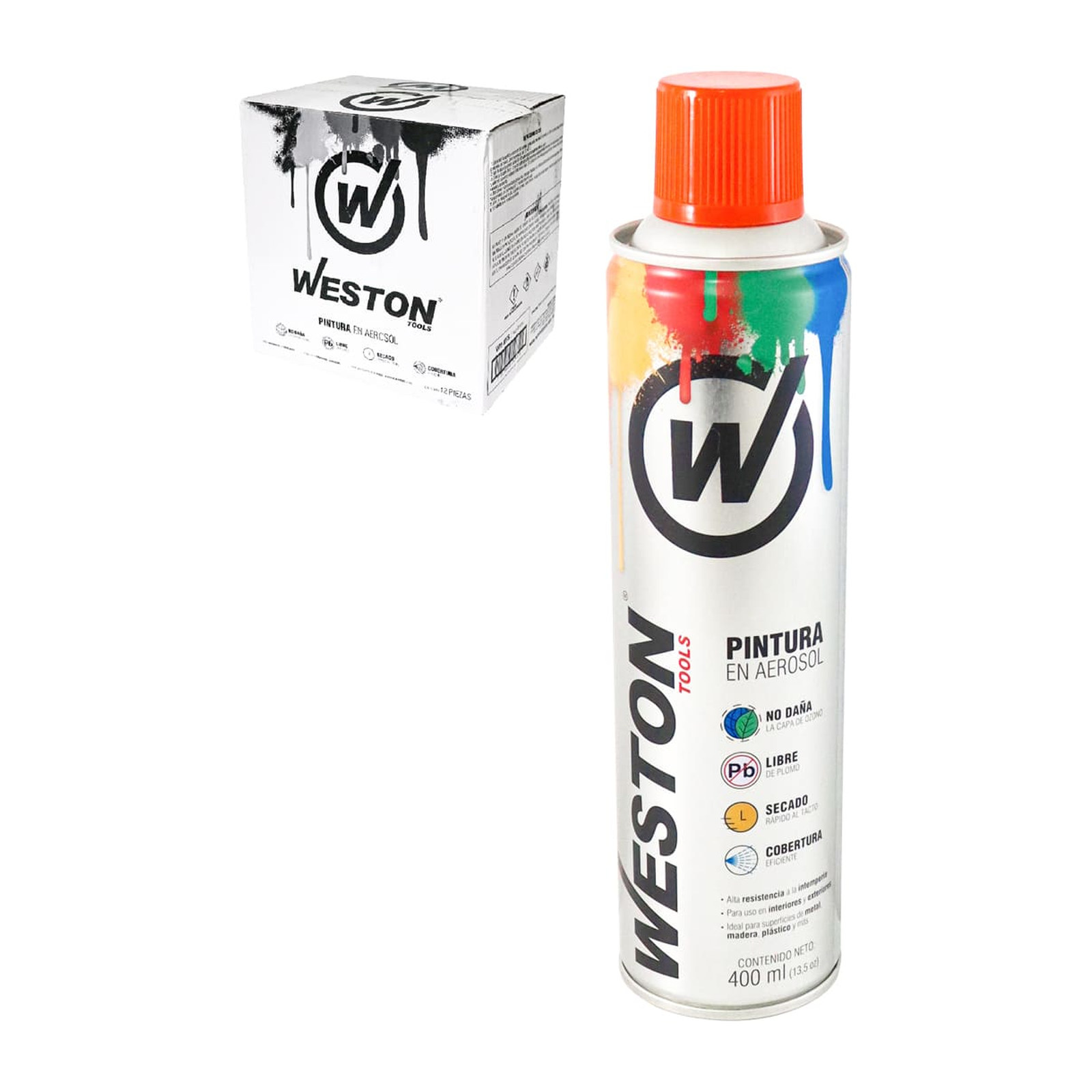 Pintura Aerosol Naranja Chevy 400 ml Weston