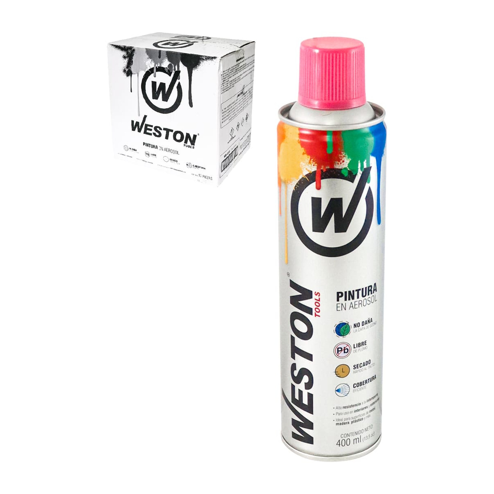 Pintura Aerosol Rosa Brillante 400 ml Weston