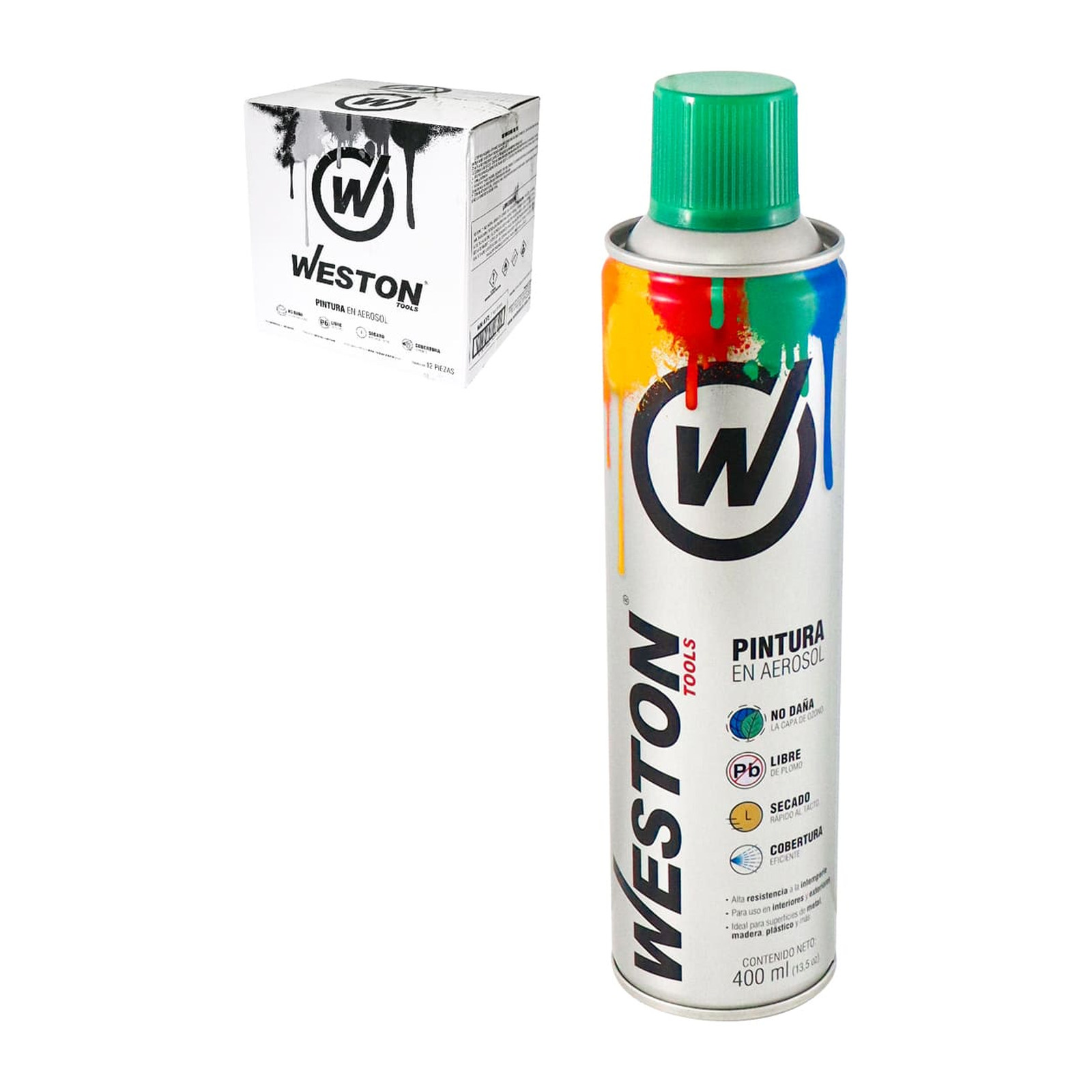 Pintura Aerosol Verde Claro 400ml Weston