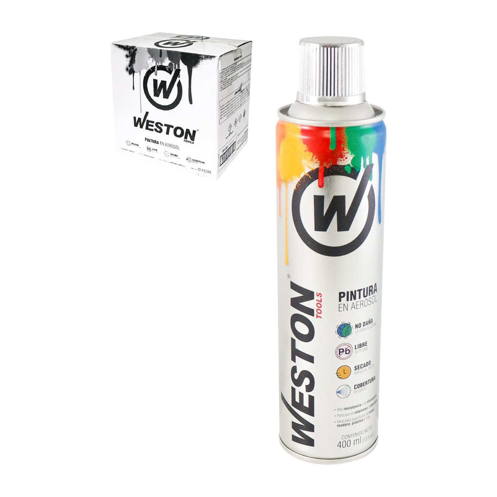 Pintura Aerosol Cromo Metálico 400ml Weston