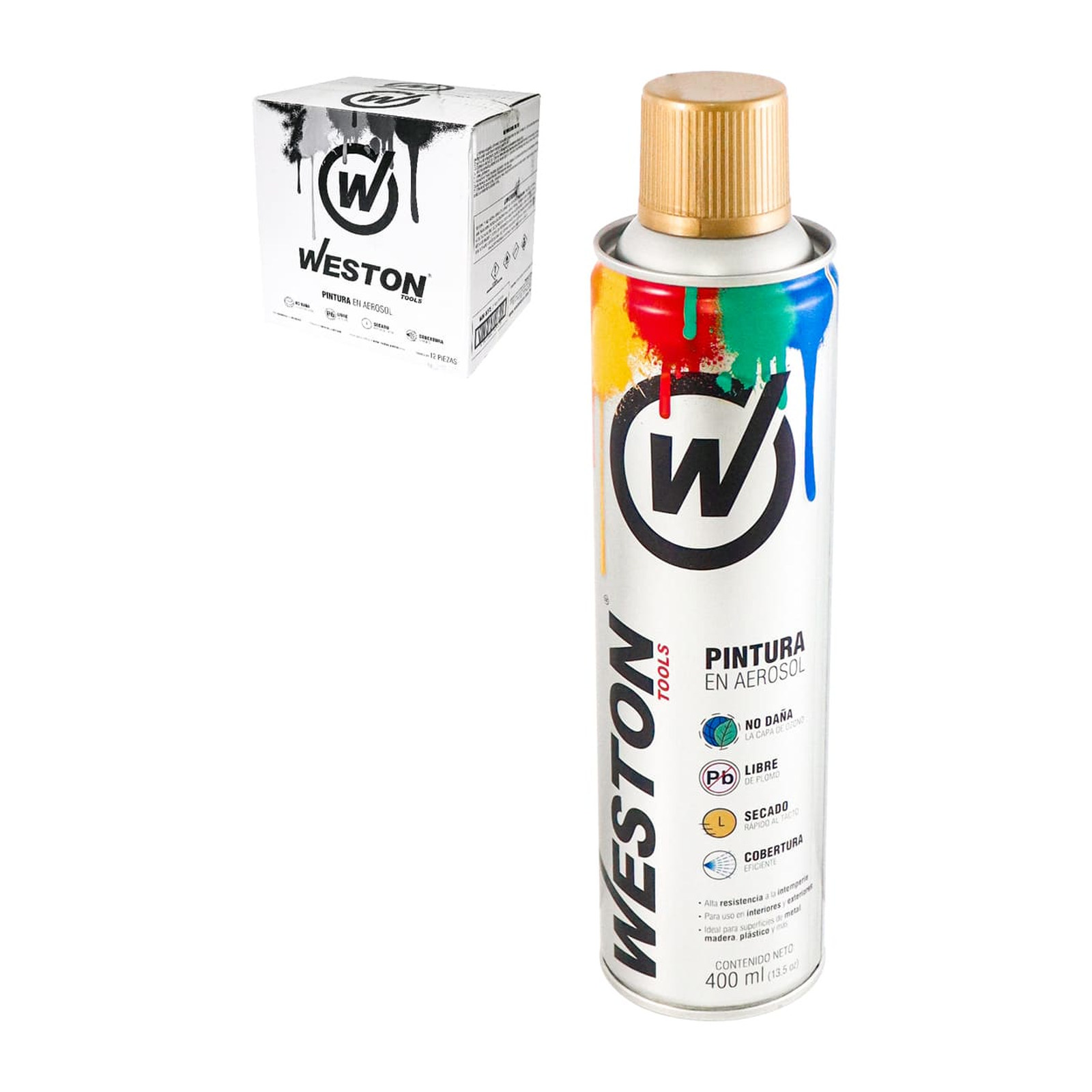 Pintura Aerosol Oro Cadillac Metálico 400 ml Weston