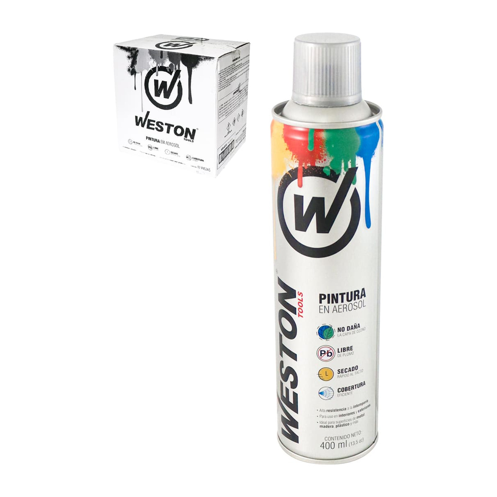 Pintura Aerosol Aluminio Alta Temperatura 400 ml Weston