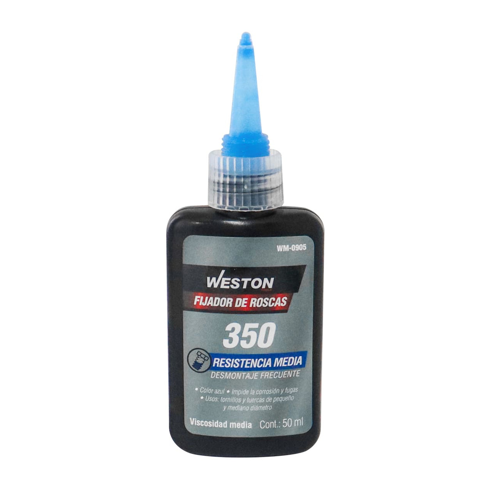 FIJADOR DE ROSCAS 350 RESISTENCIA MEDIA COLOR AZUL 50ml - Imagen 2