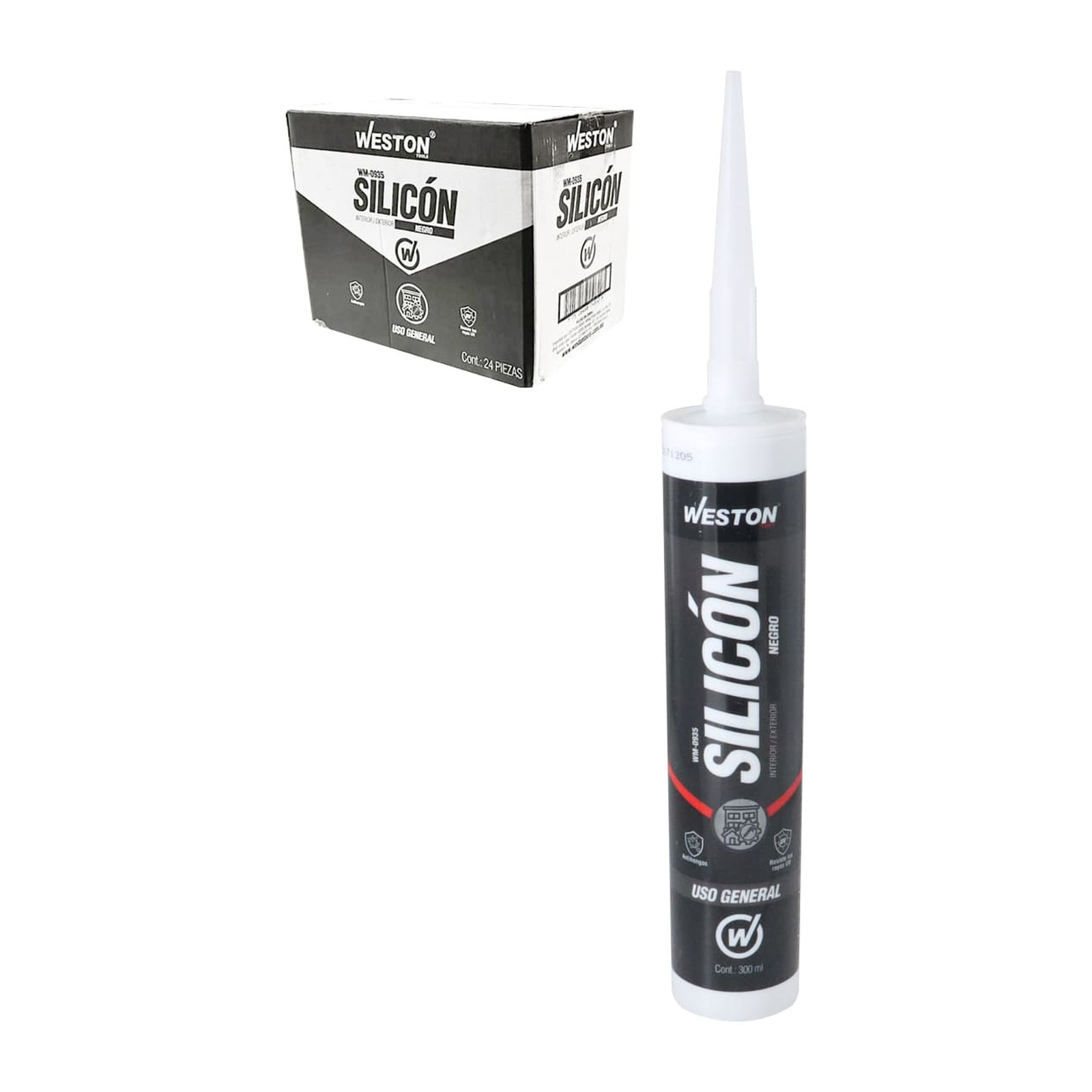 Silicón Negro Uso General en Cartucho 300 ml Weston