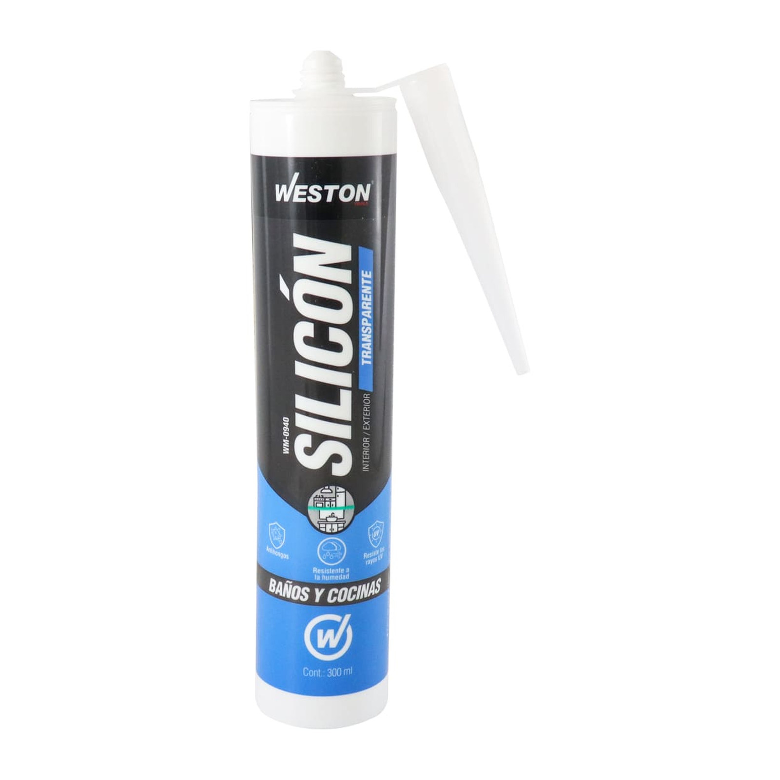 SILICON TRANSPARENTE P/BAÑOS Y COCINAS CARTUCHO 300ml - Imagen 2