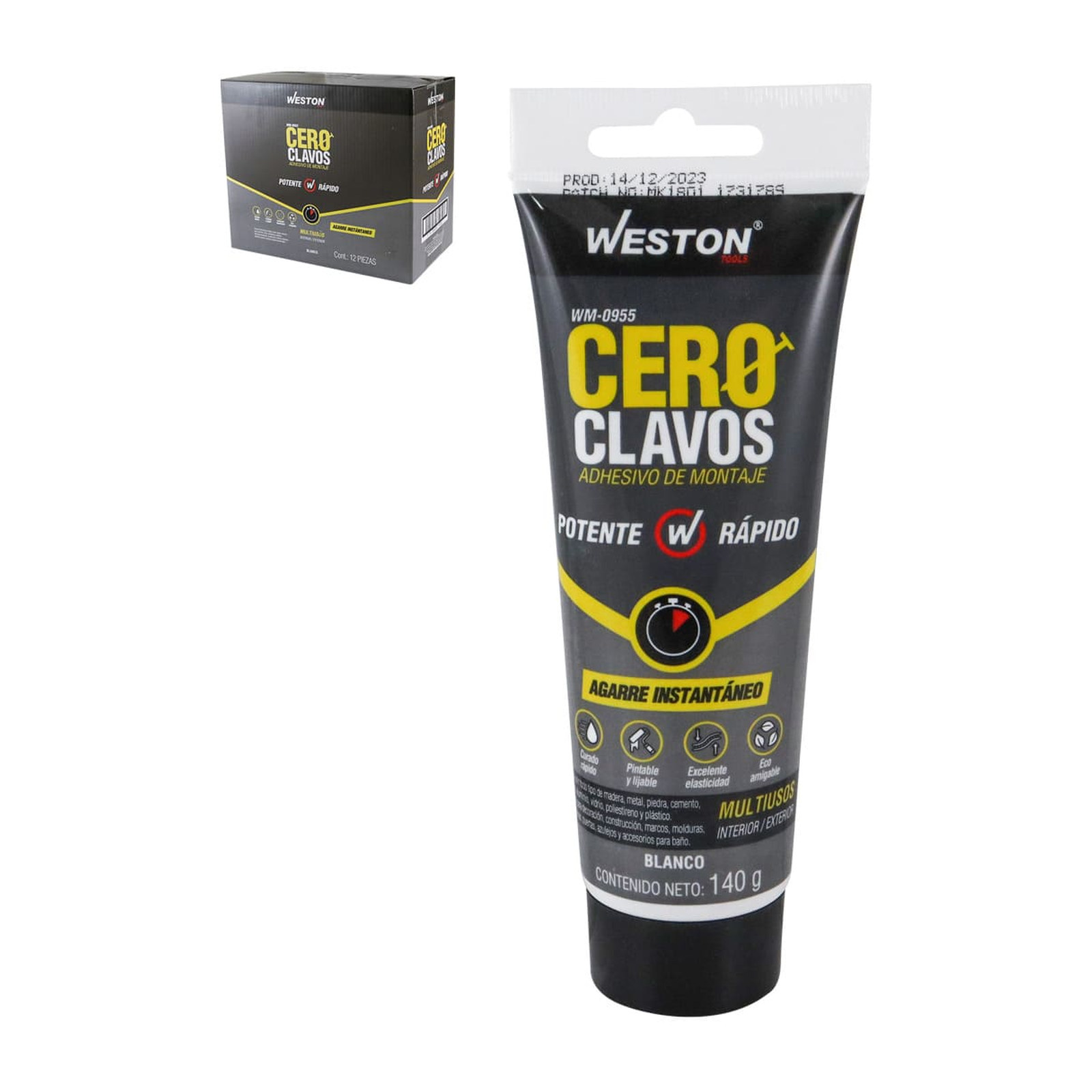 Adhesivo de Montaje Cero Clavos 140 g Weston