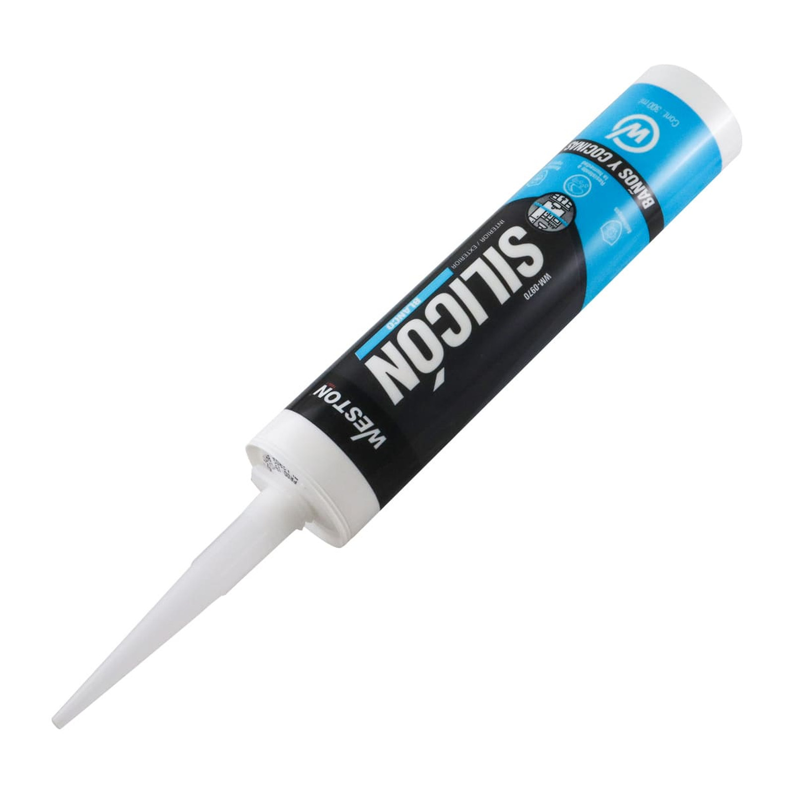 SILICON BLANCO P/BAÑOS Y COCINAS CARTUCHO 300ml - Imagen 3