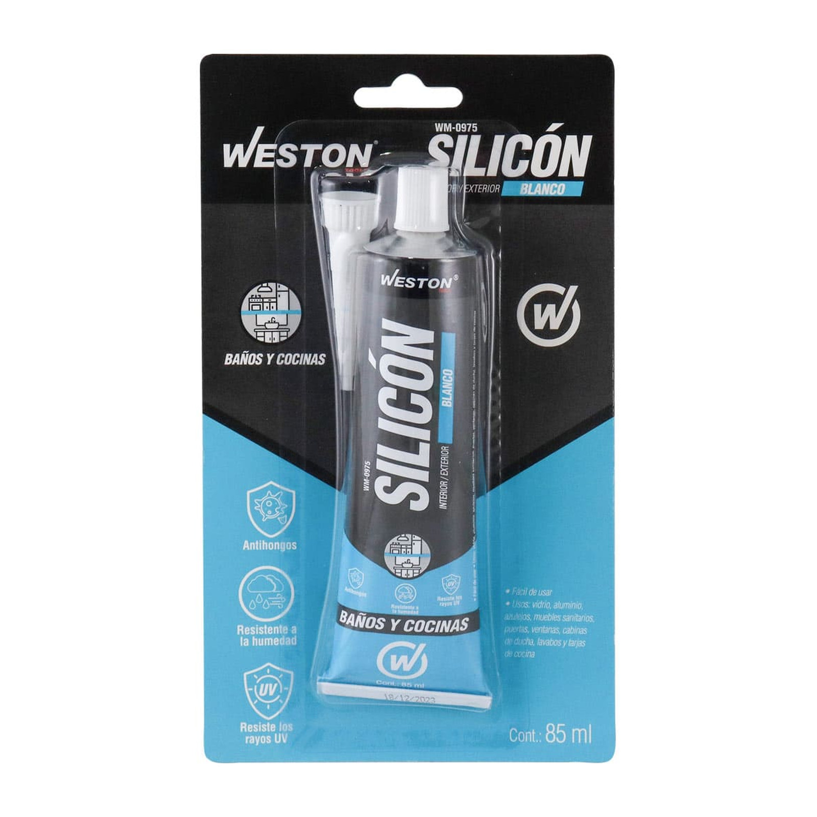 SILICON BLANCO P/BAÑOS Y COCINAS TUBO 85ml - Imagen 3