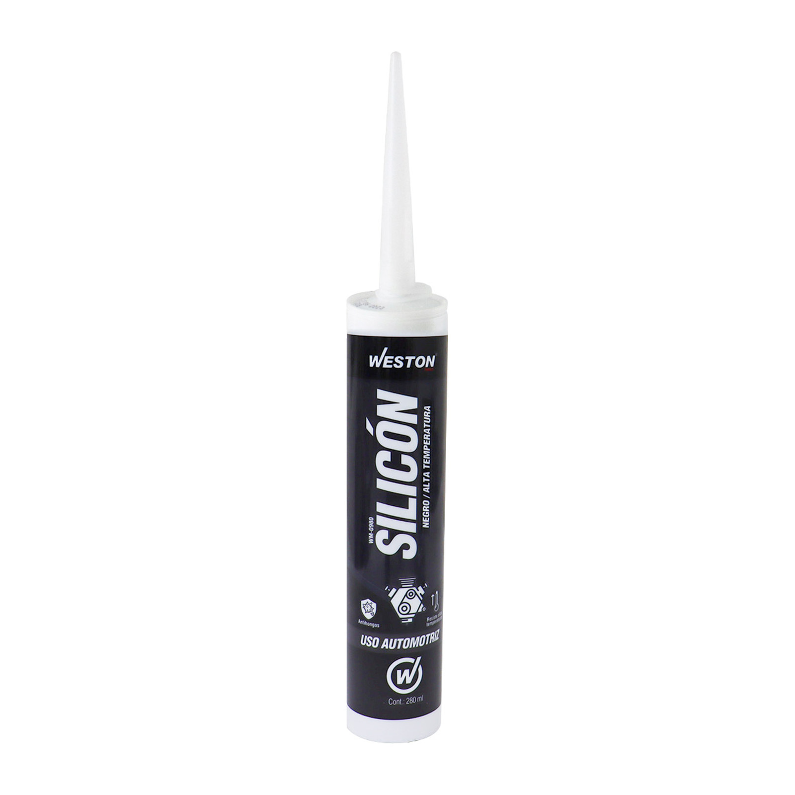 Silicón Negro Alta Temperatura Cartucho 280 g Weston
