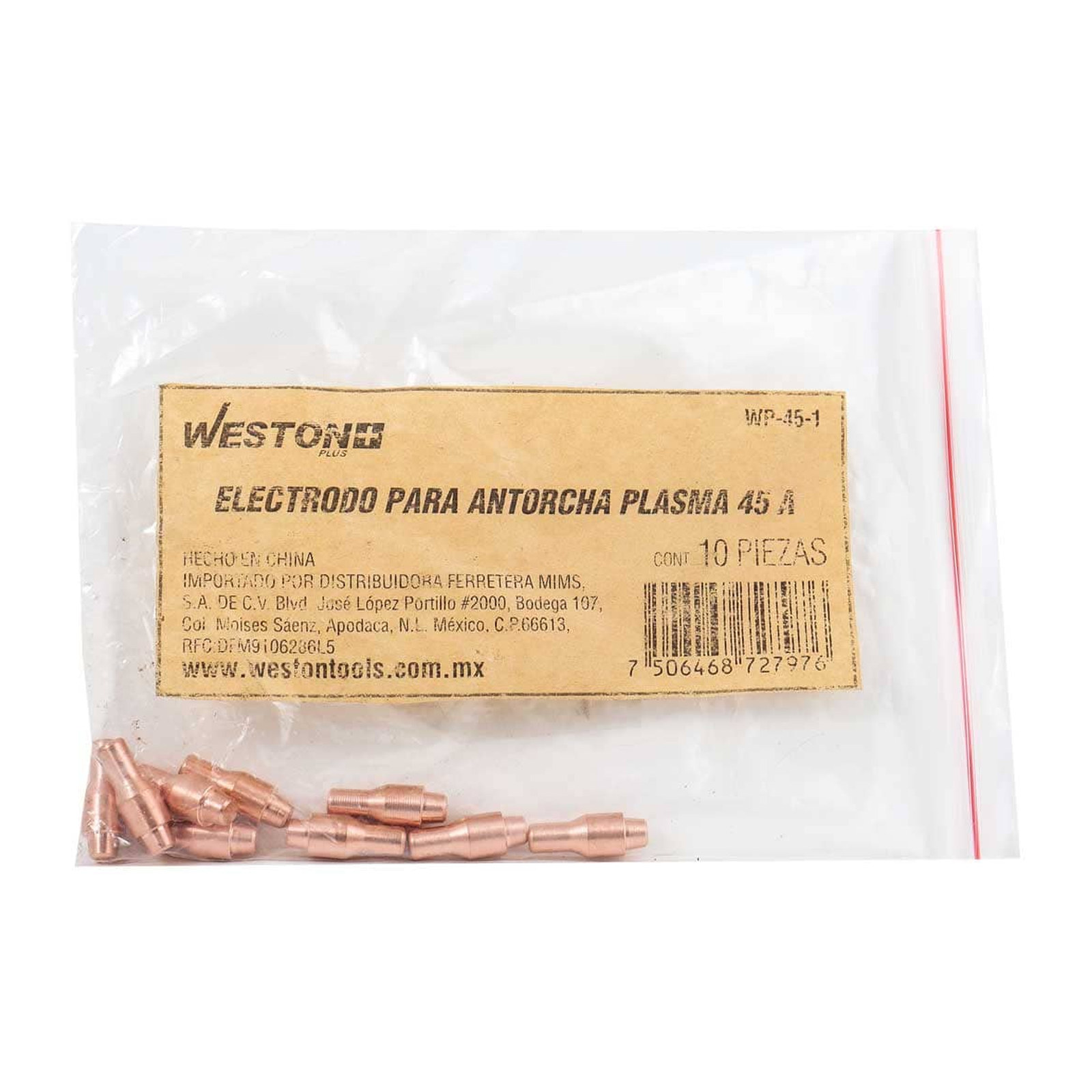 ELECTRODO P/ANTORCHA PLASMA 45AMP (Empaque c/10 pzas - Precio x pieza) - Imagen 2