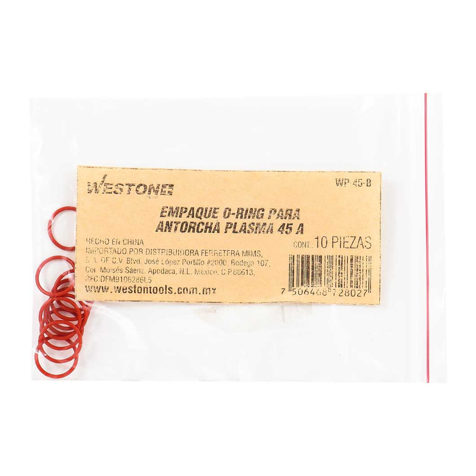 EMPAQUE O-RING P/ANTORCHA PLASMA 45AMP (Empaque c/10 pzas - Precio x pieza) - Imagen 2