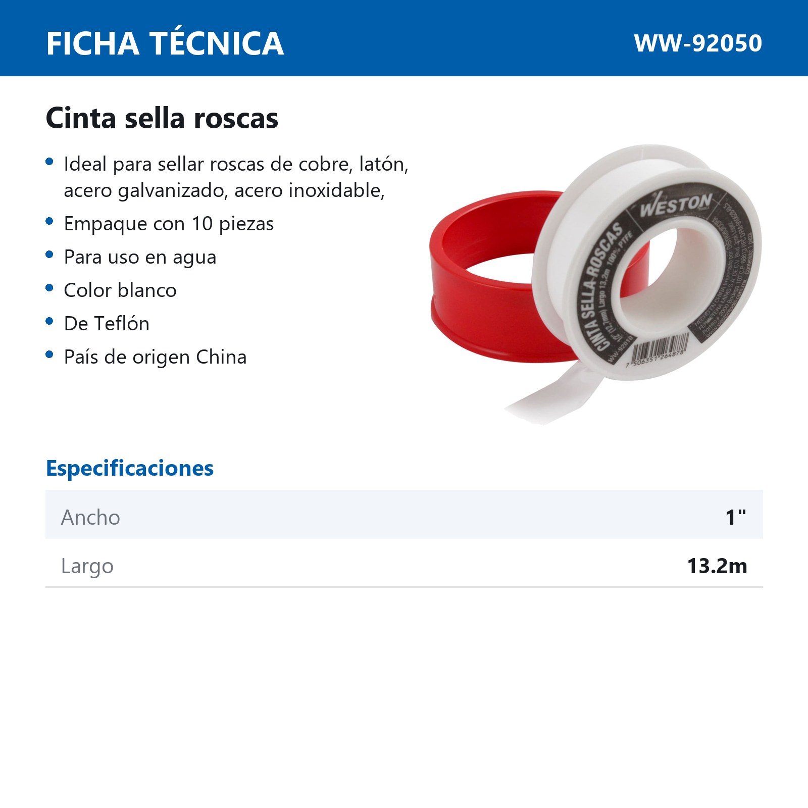CINTA SELLA ROSCA 1 X .075MM X 520" (Precio x pieza - Empaque c/10 pzas) - Imagen 3