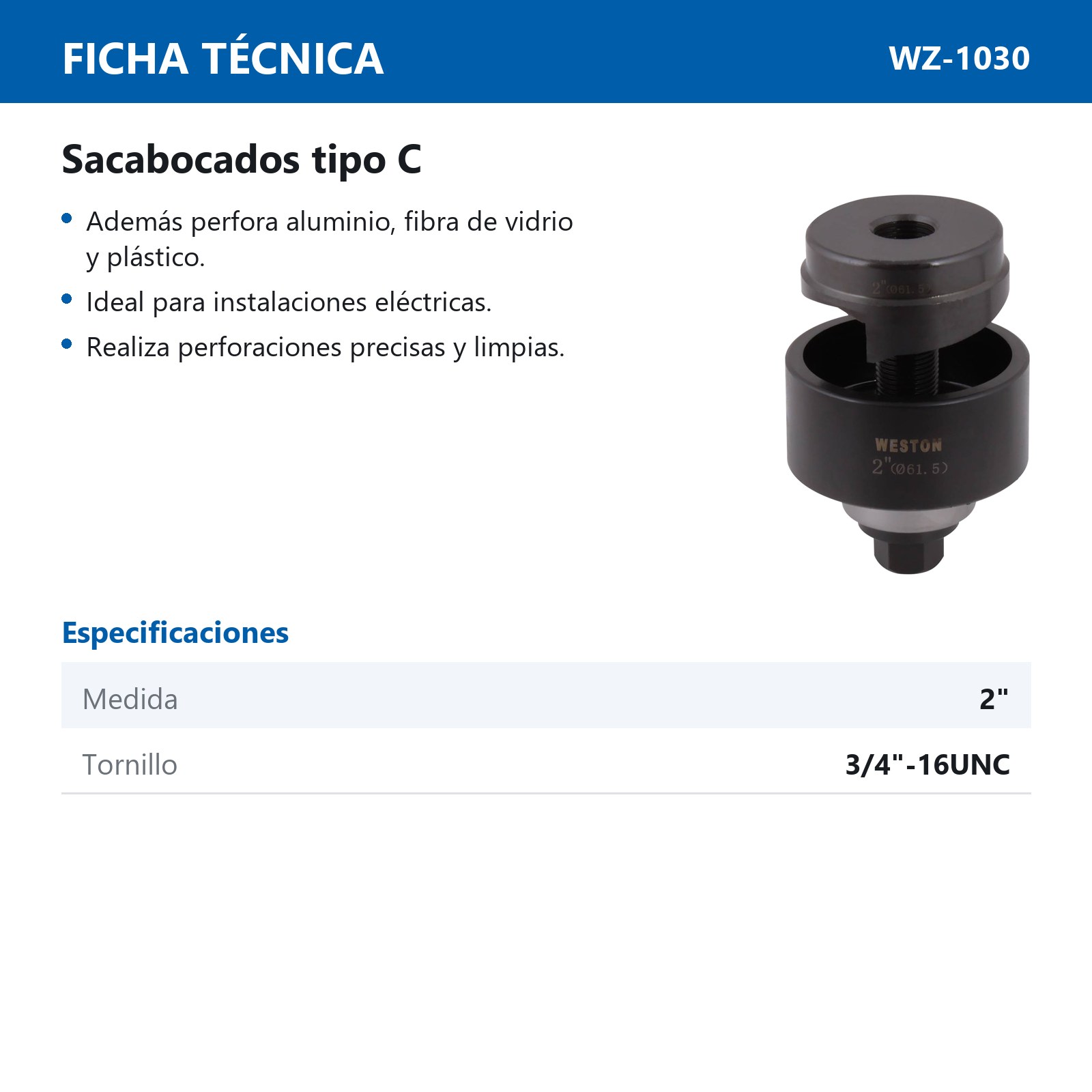 SACABOCADO TIPO C      2" - Imagen 2
