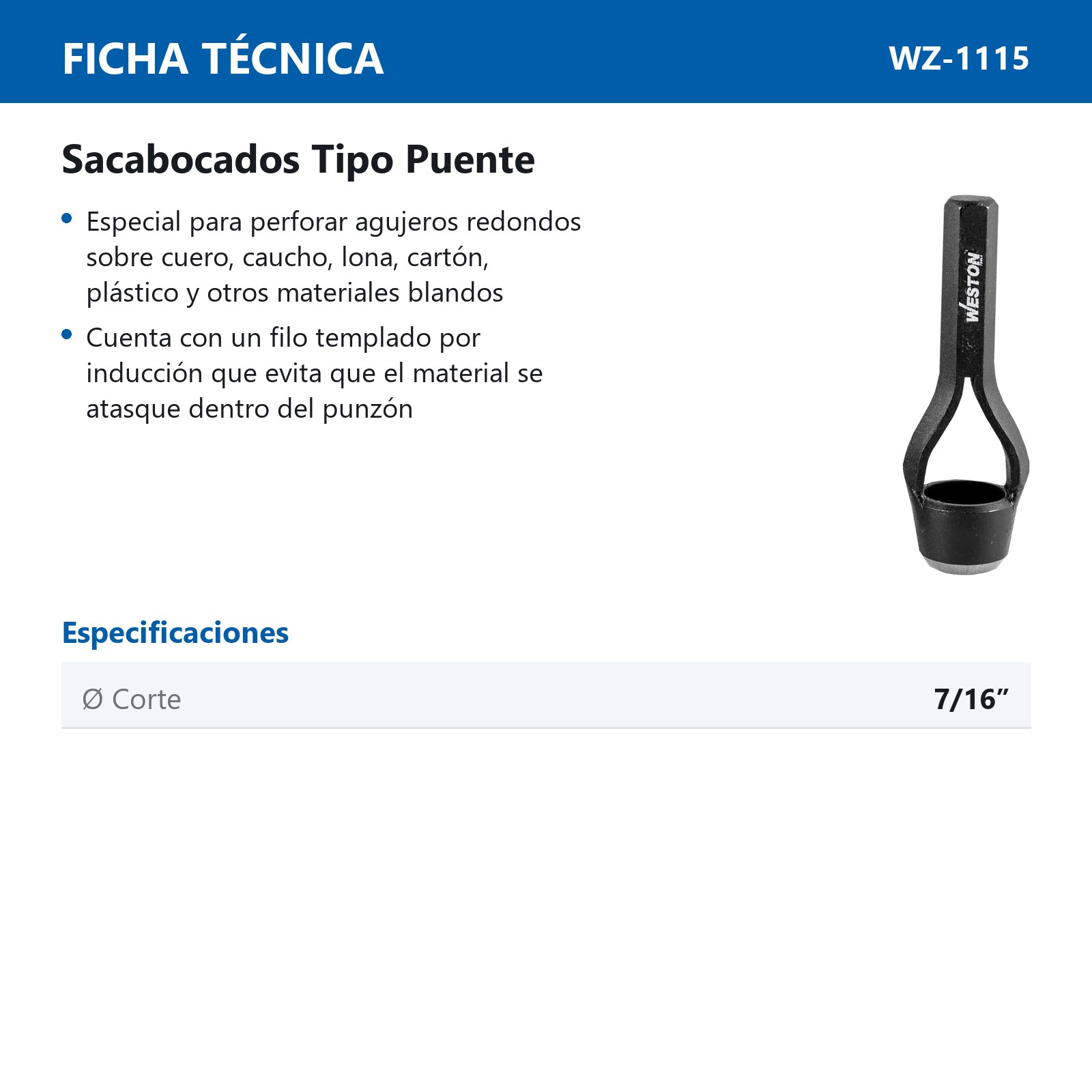 SACABOCADO PUENTE 7/16'' - Imagen 4